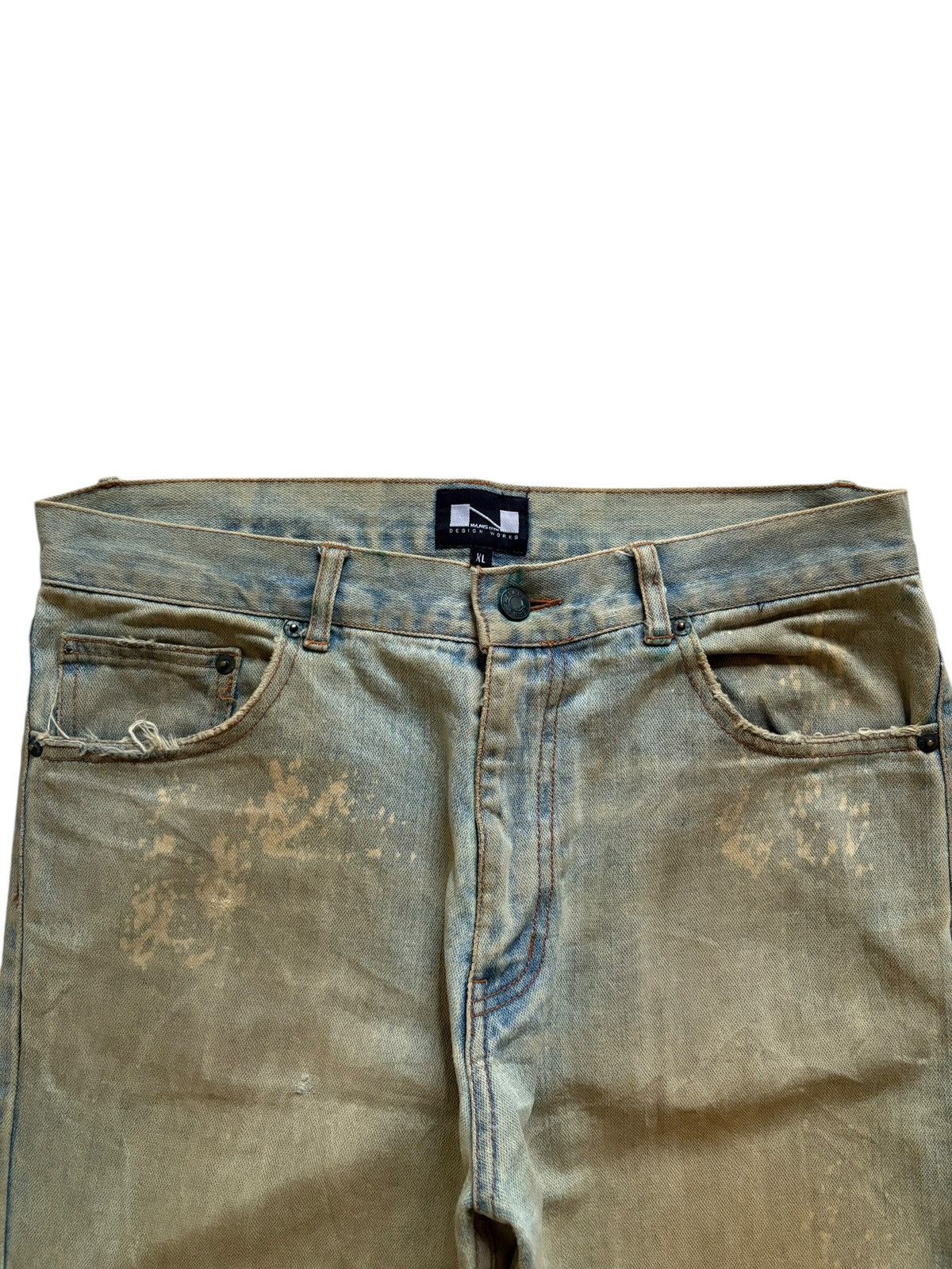 Vintage Japanese Brand Bleached Mud Wash Baggy Jeans