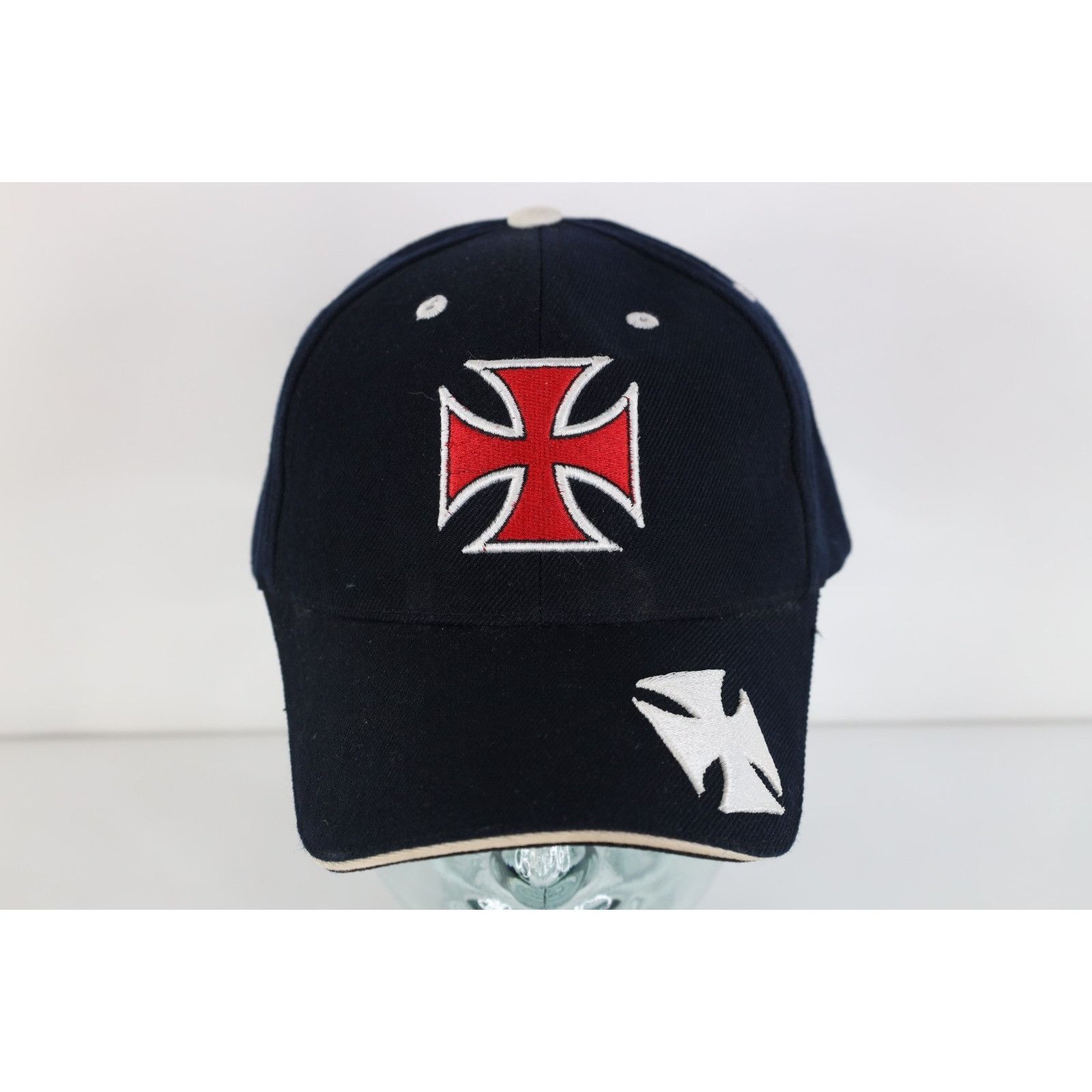 Vintage Vintage 90s Y2K Streetwear Iron Cross Motorcycle Hat Cap Size ONE SIZE - 1 Thumbnail