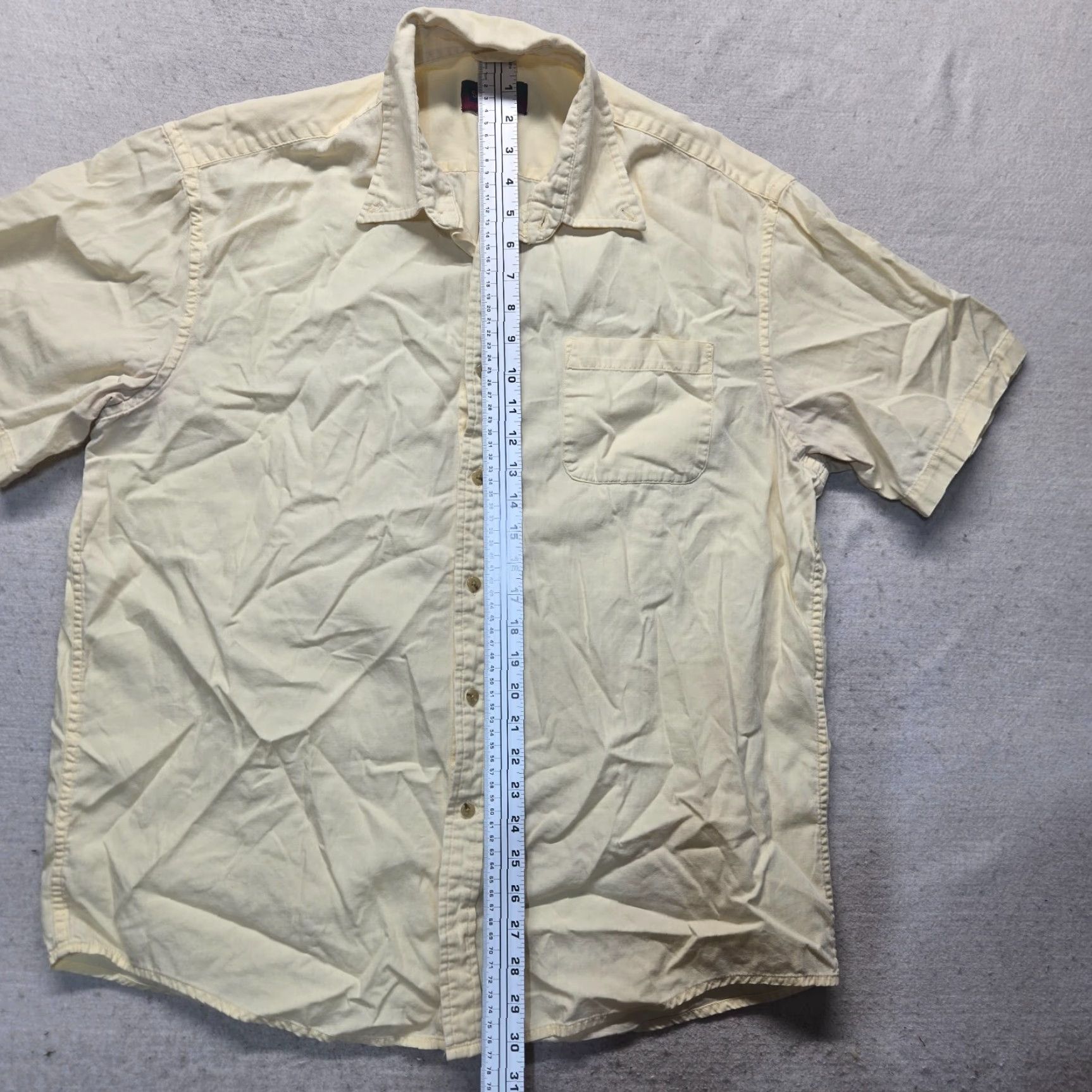 Vintage Stanford Shirt Solid Yellow Short Sleeve Button Up 100% Cotton Adult Men L Large Size US L / EU 52-54 / 3 - 6 Thumbnail