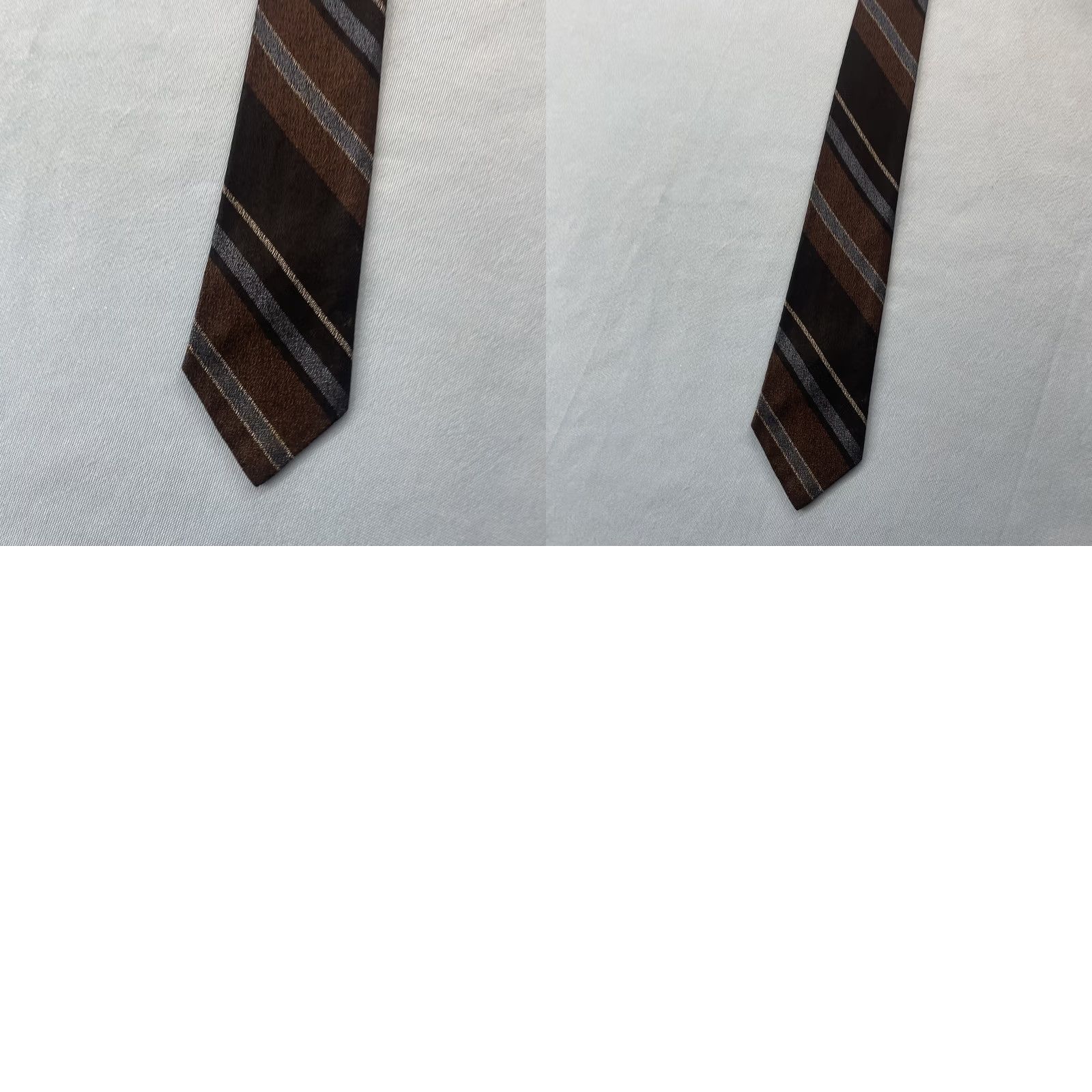 MCM VINTAGE 60s MCM Repp Tie Multi Skinny Stripe MadMen Business Brown Gray 2.5x56 Capsule Necktie) Size ONE SIZE - 11 Thumbnail