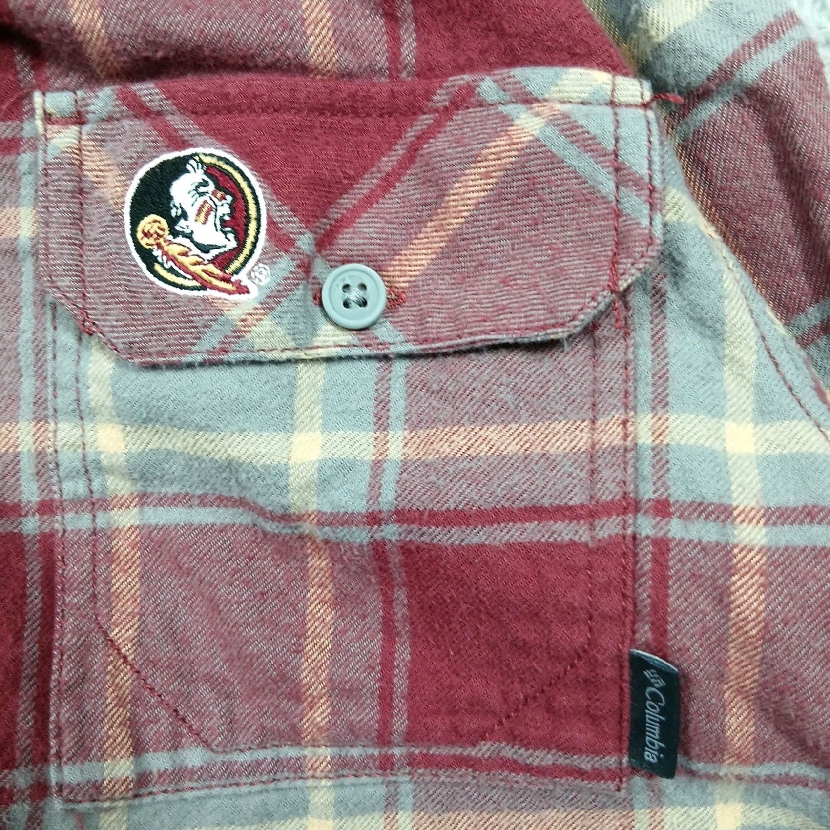 Vintage Columbia Shirt Mens S Red Florida State Seminoles Men Plaid Flannel Button Gray Size US S / EU 44-46 / 1 - 3 Thumbnail
