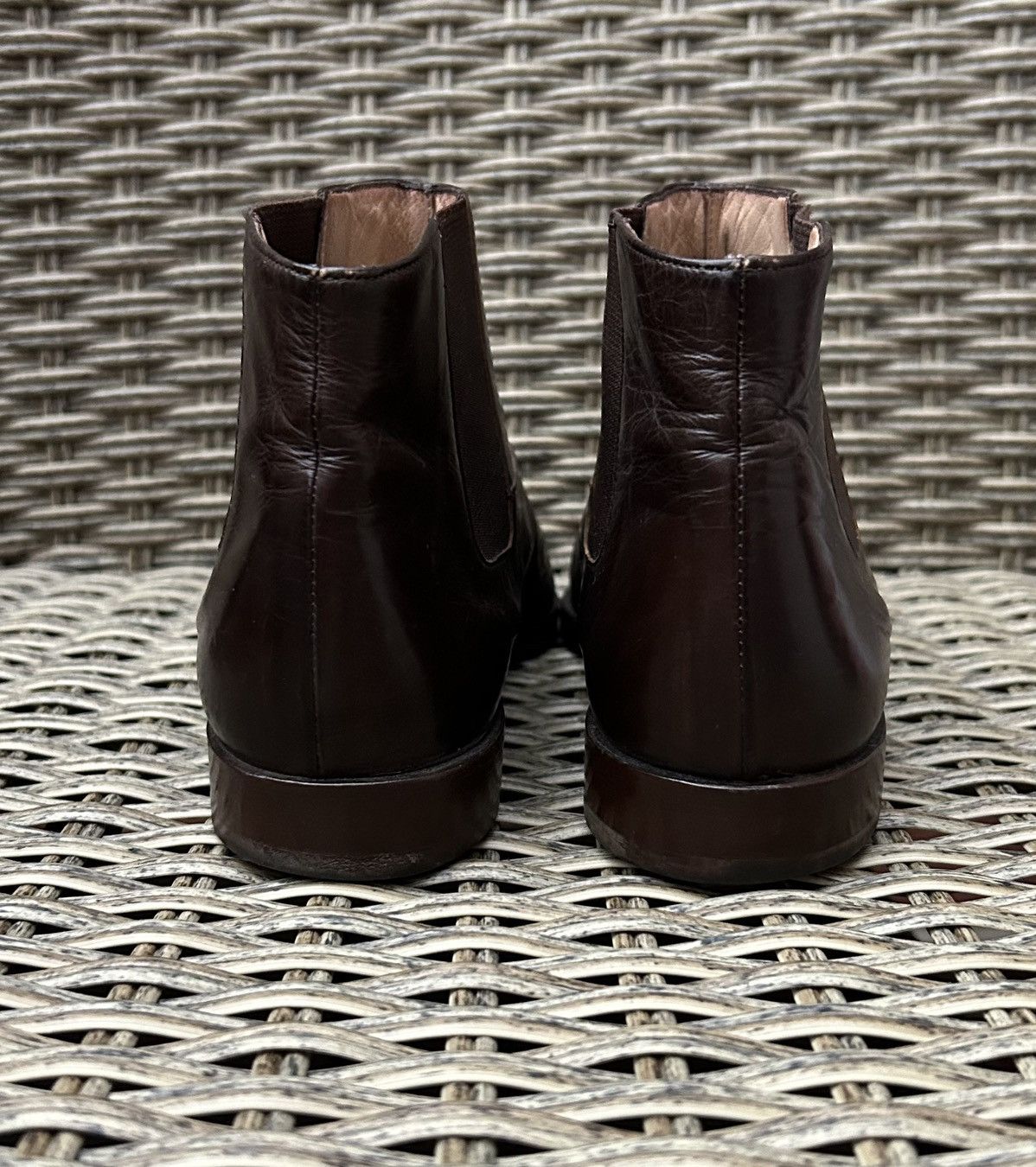 Jil Sander × Vintage Vintage Jil Sander + Leather Brown Ankle Chelsea Boots Size US 5.5 / IT 35.5 - 4 Thumbnail