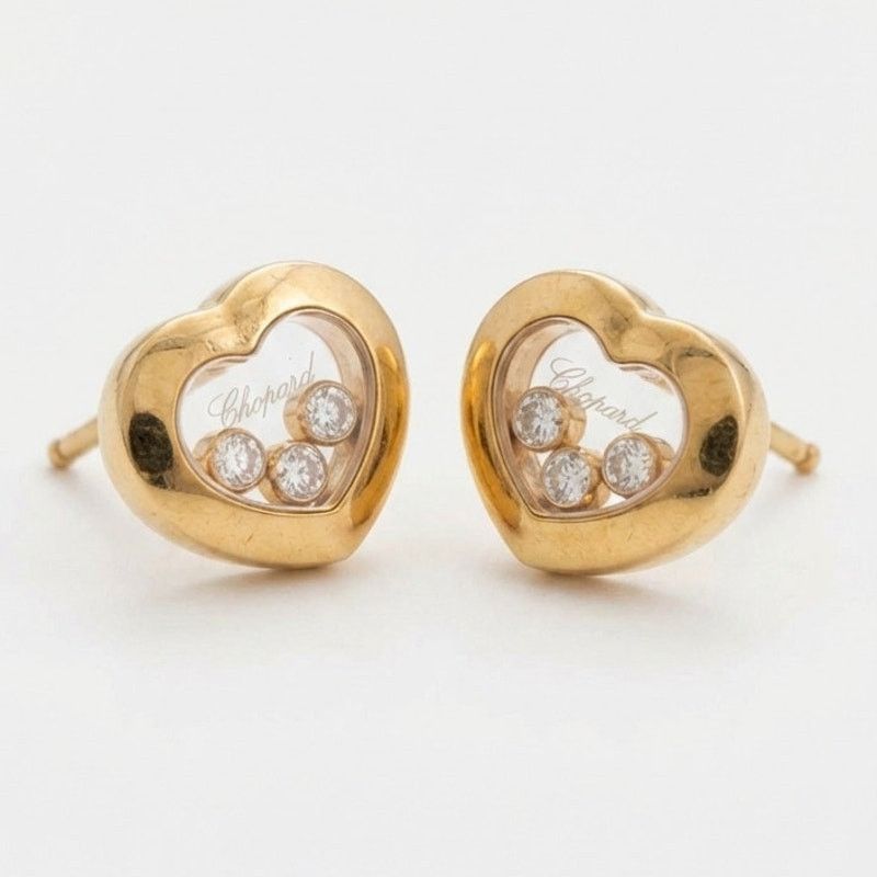 Chopard Chopard Happy Diamonds Heart Stud Earrings 18K Yellow Gold Size ONE SIZE - 4 Thumbnail