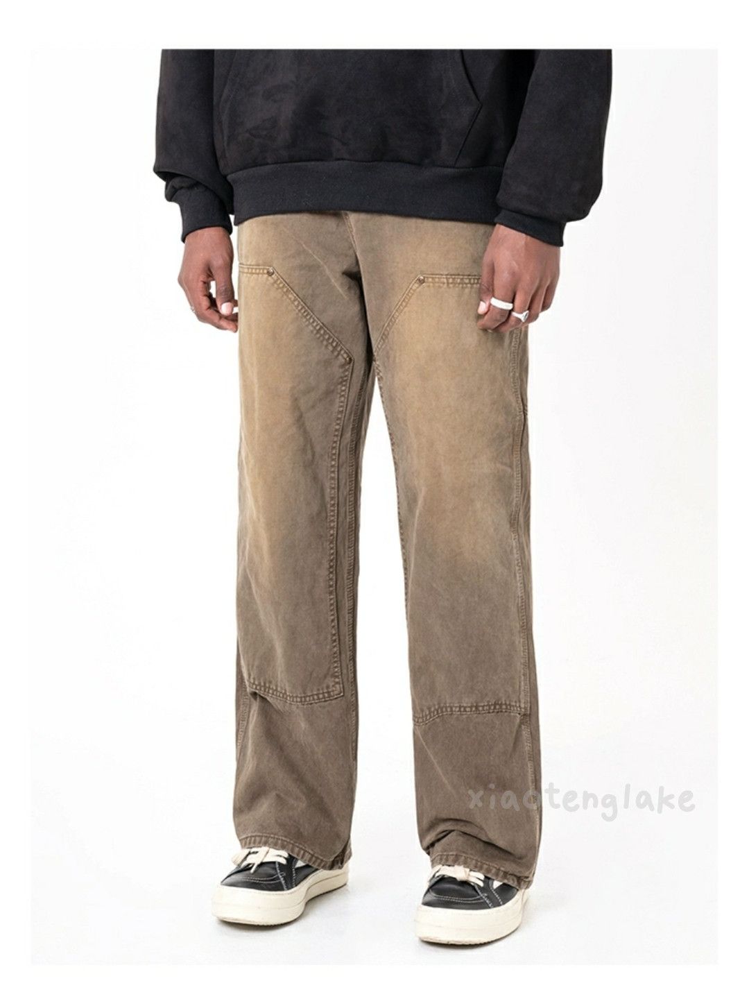 Jean × Vintage double knee washed faded baggy skate hiphop jeans Size US 28 / EU 44 - 5 Thumbnail