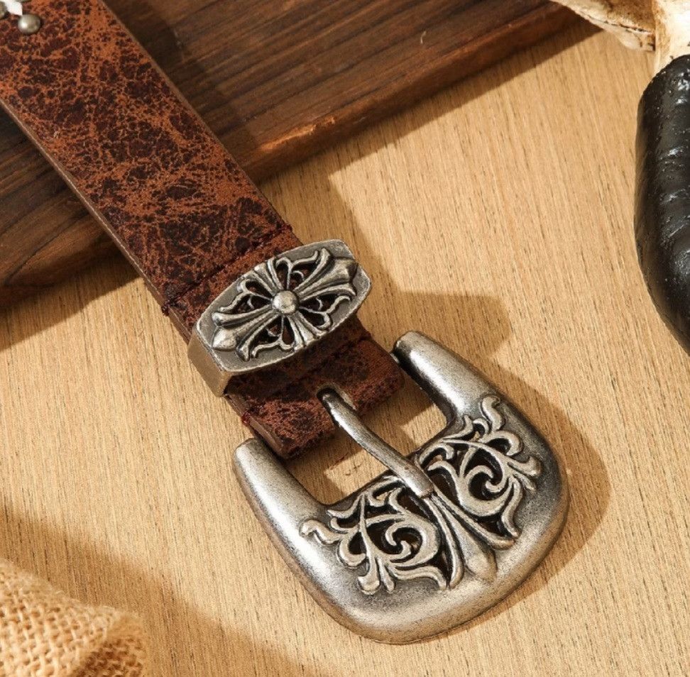 Japanese Brand 💥Retro style carved rived unique belt Size ONE SIZE - 4 Thumbnail