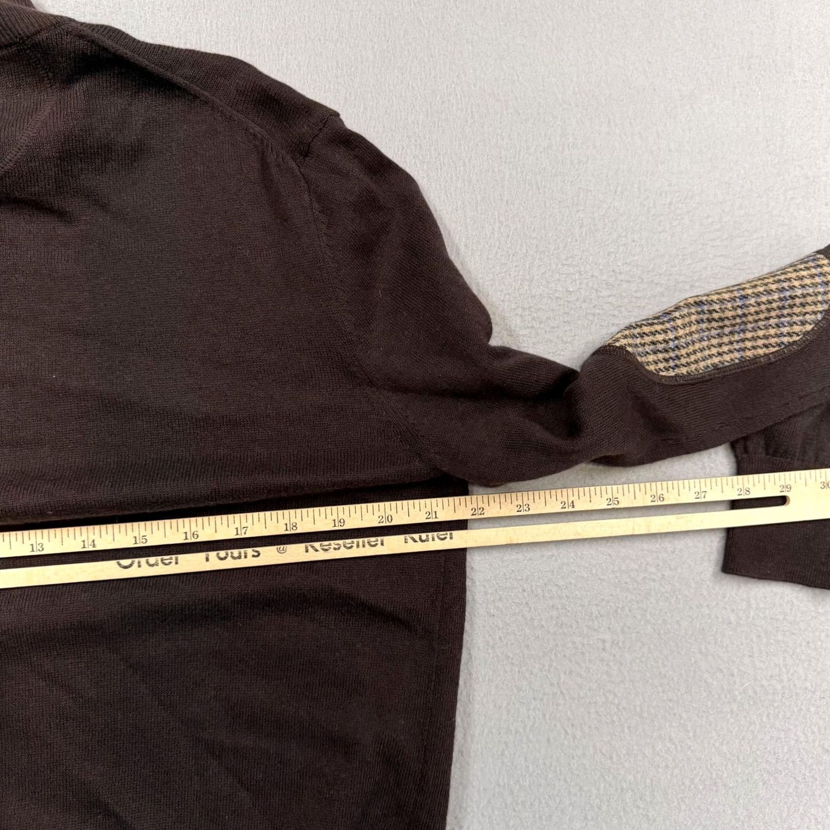 Vintage The Savile Row Company Sweater Mens M Brown 1/4 Zip Mock Neck Elbow Patch Knit Pullover Regular Shirt Casual Mens Size US M / EU 48-50 / 2 - 5 Thumbnail