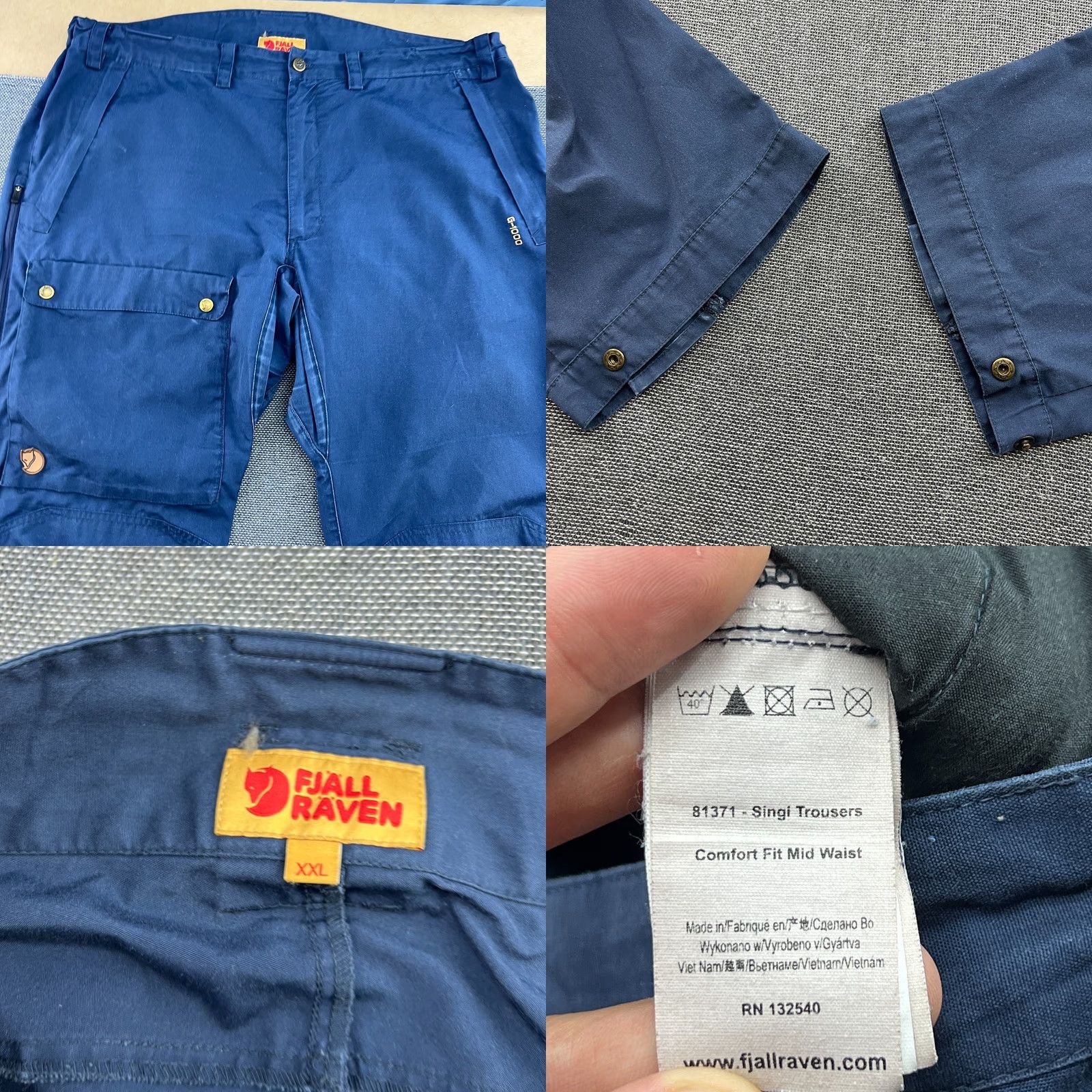 Vintage Fjallraven Singi Trousers Pants Mens 2XL Trekking Blue G-1000 Outdoor Size US 39 - 9 Thumbnail