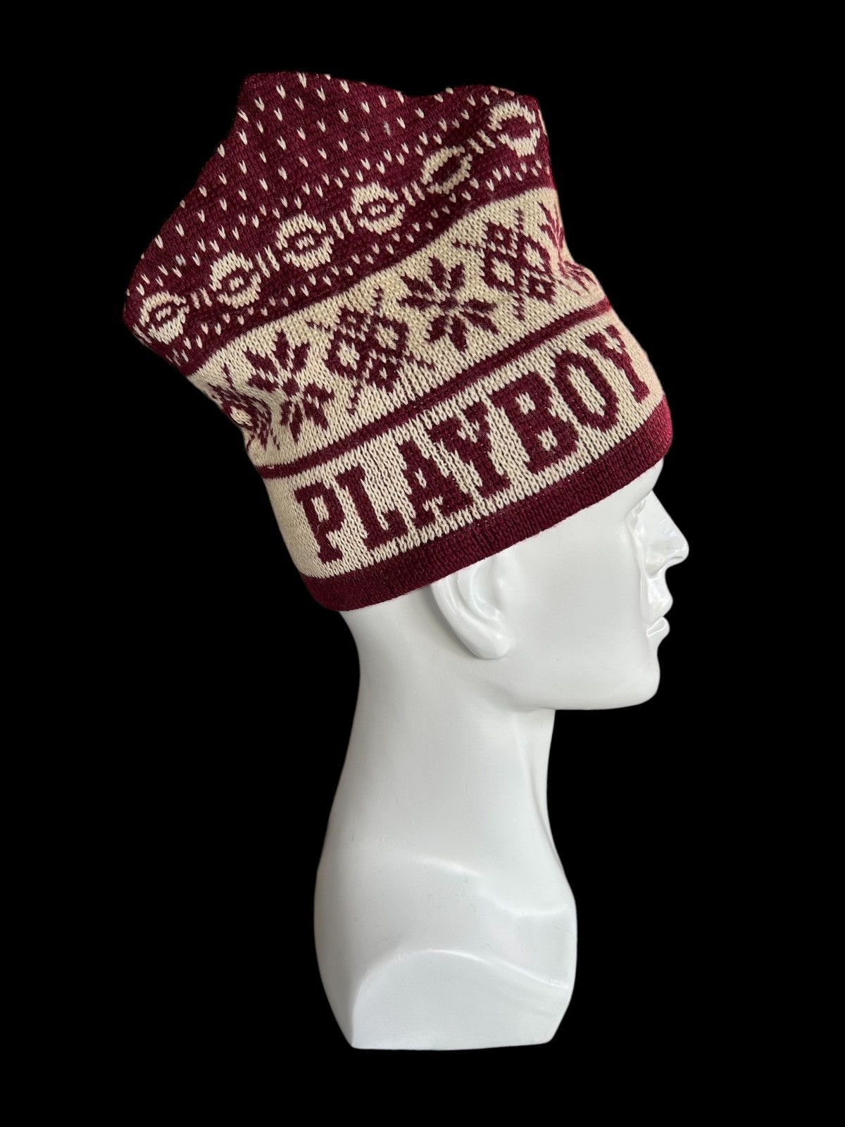 Japanese Brand × Kapital × Vintage Vtg Playboy Knitt Mohawk Design Rare Beanie Hats☠️☠️ Size ONE SIZE - 2 Thumbnail