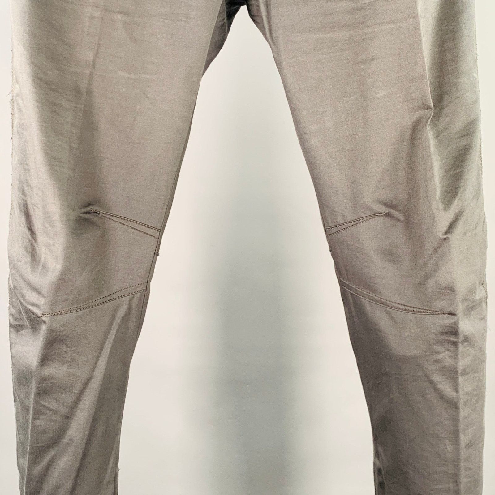 Lanvin Size 32 Grey Cotton Blend Ankle Zip Flat Front Dress Pants Size US 32 / EU 48 - 2 Thumbnail