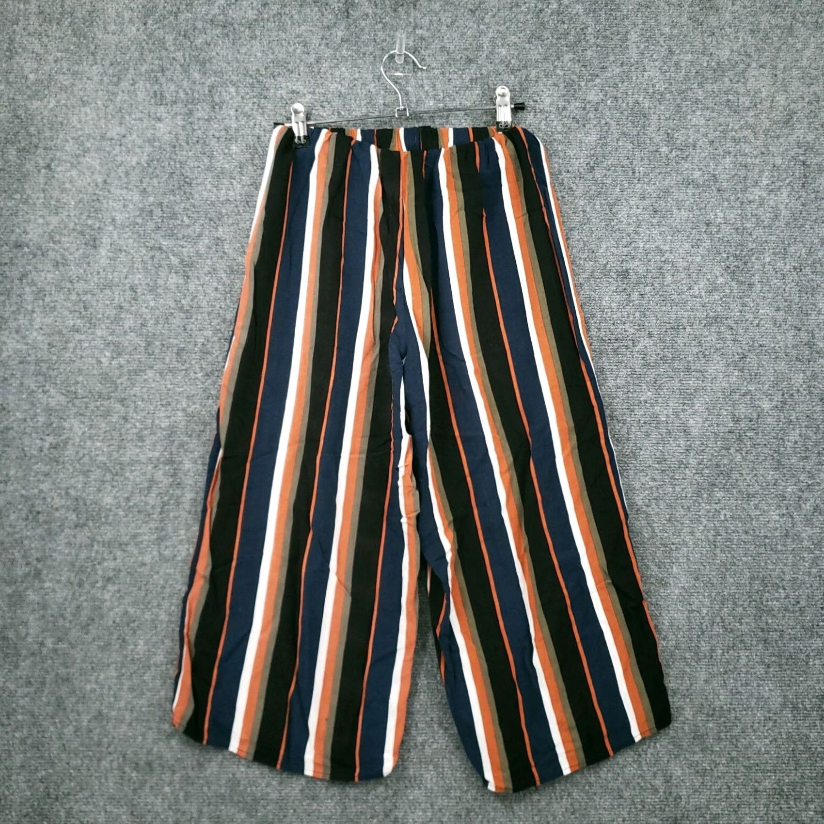 Vintage Rue21 Pants Striped Capri Wide-Leg Pull On Blue Small Womens XS? Size 28" / US 6 / IT 42 - 2 Thumbnail