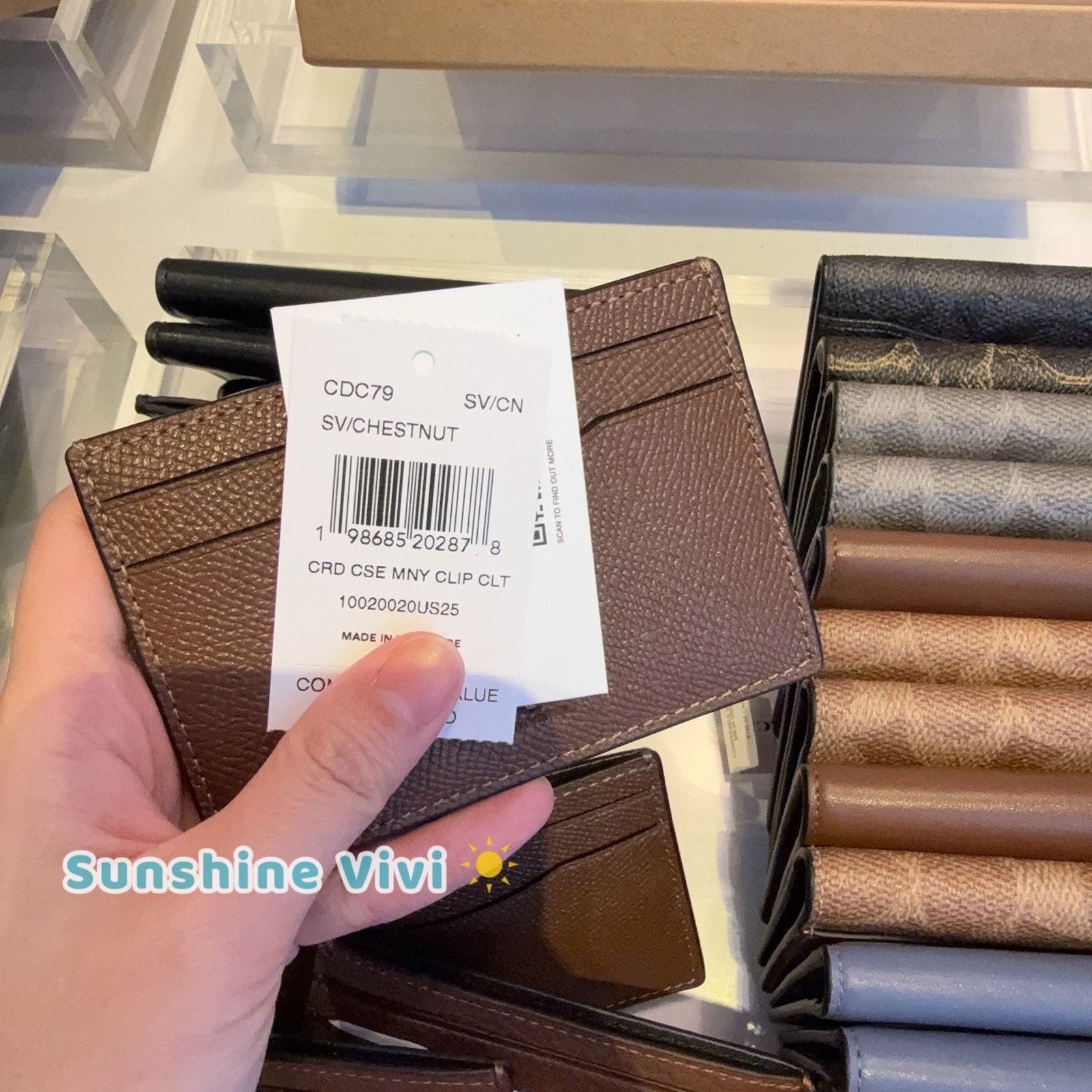 Coach NWT Coach Card Case Money Clip leather Silver/Chestnut cdc79 Size ONE SIZE - 6 Thumbnail