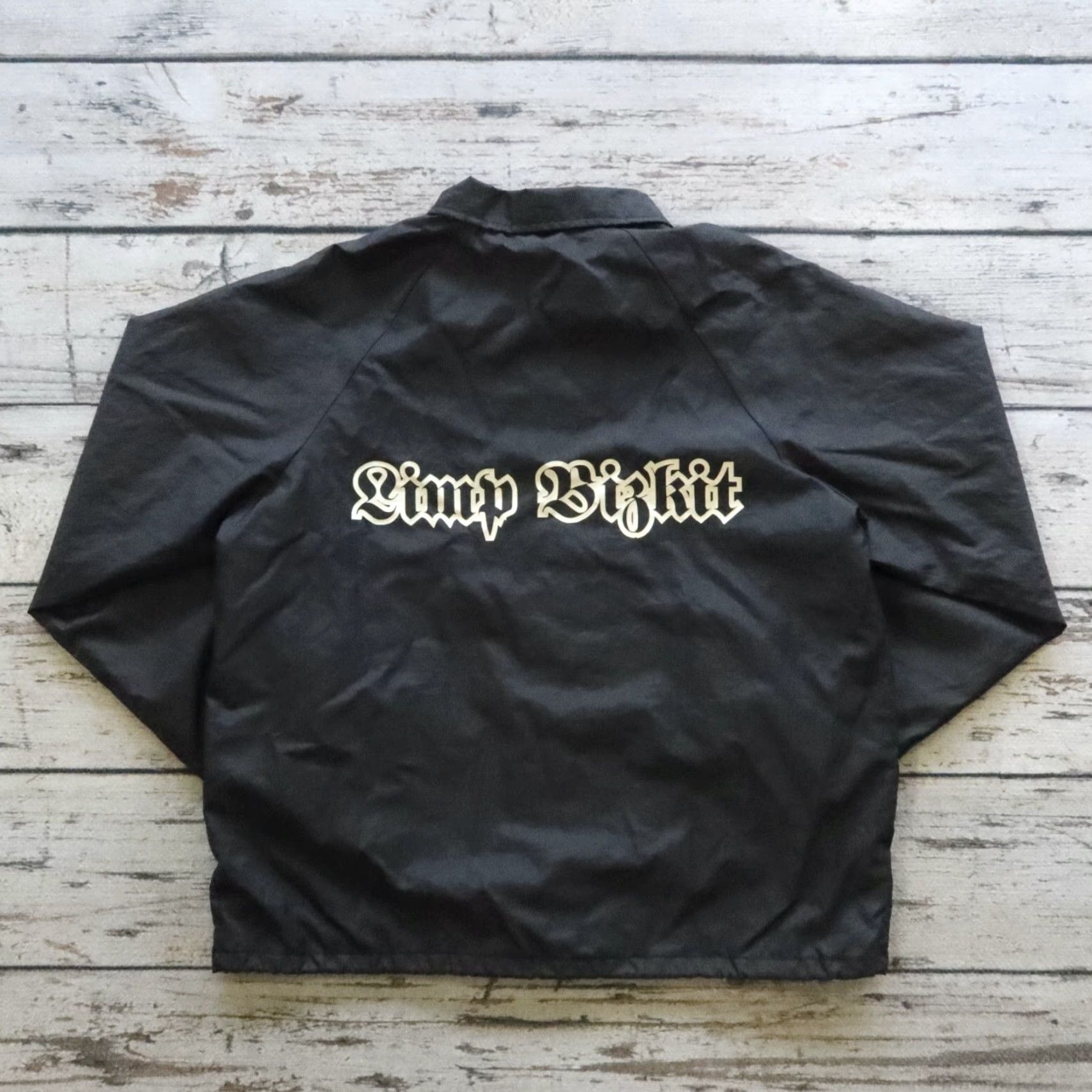 Vintage VINTAGE Limp Bizkit Windbreaker Coaches Jacket Made in USA L Black Men's Jacket Windbreaker 90s Size US L / EU 52-54 / 3 - 2 Thumbnail