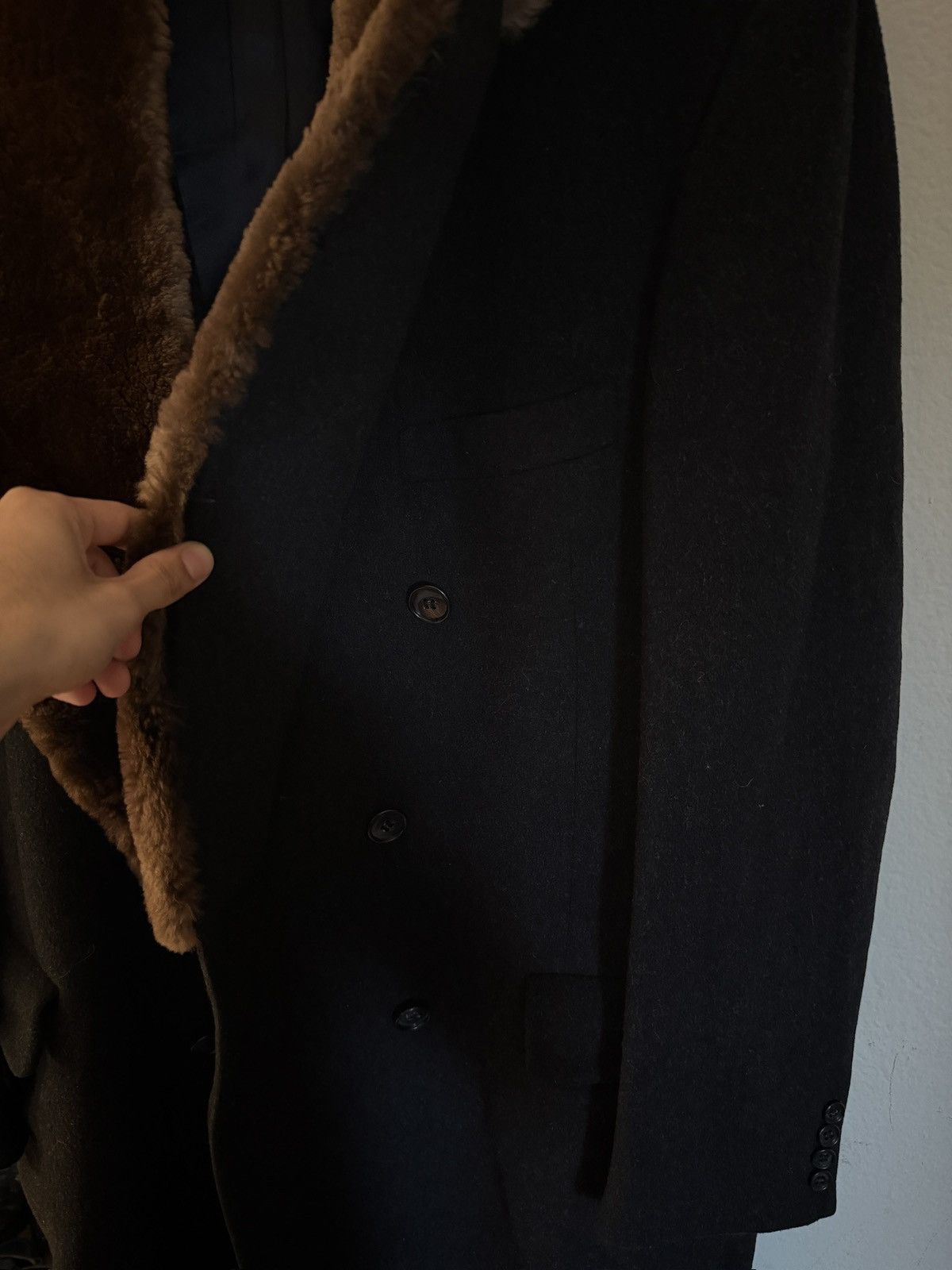 Nordstrom Nordstrom Wool Full Beaver Fur Wide Collar Coat Size US S / EU 44-46 / 1 - 4 Thumbnail