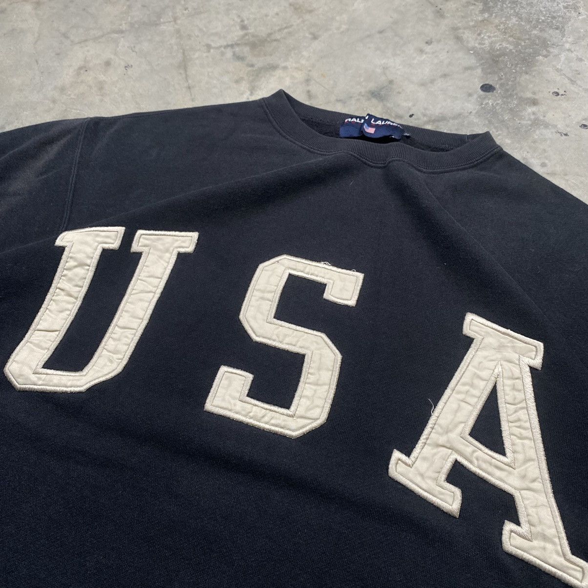 Polo Ralph Lauren × RRL Ralph Lauren × Ralph Lauren Grail 90s Polo RL USA Spellout Boxy Crewneck Size US L / EU 52-54 / 3 - 2 Thumbnail