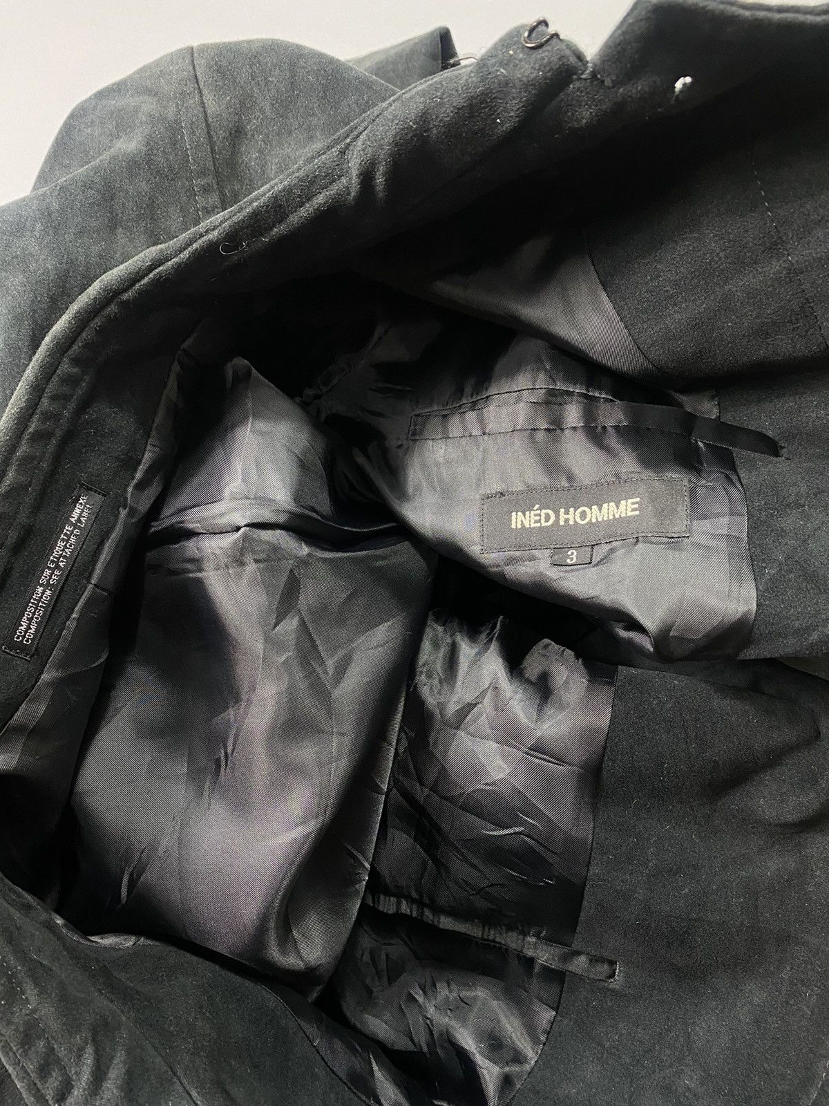 Japanese Brand Ined Homme By Yohji Yamamoto Belted Moleskin Coat Size US M / EU 48-50 / 2 - 16 Thumbnail