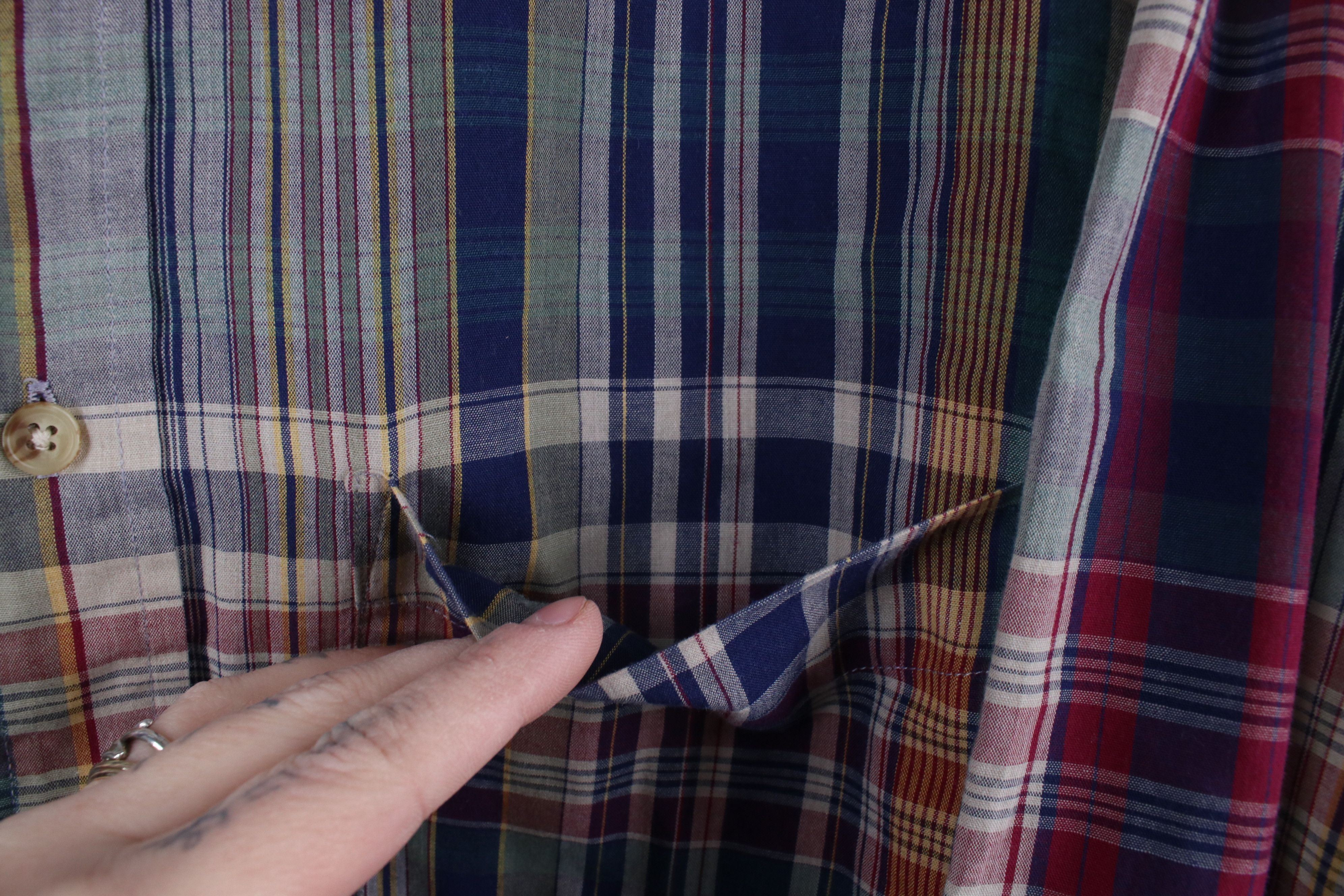 Vintage Vintage 90s Streetwear Madras Plaid Button Down Shirt Size US M / EU 48-50 / 2 - 5 Thumbnail