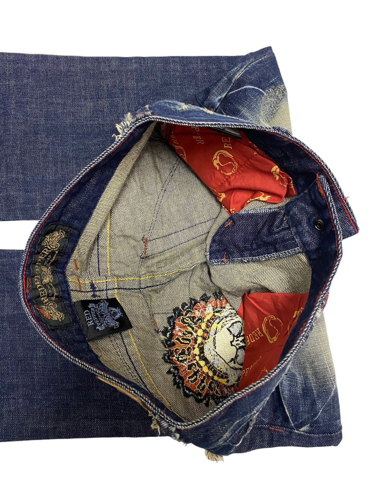 Hysteric Glamour × If Six Was Nine × Japanese Brand Flare Red Pepper Japan Jean Patches Distressed Embroidery Size US 30 / EU 46 - 14 Thumbnail