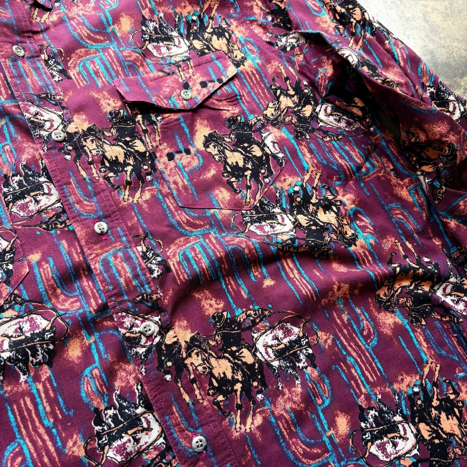 Wrangler Very Rare Wrangler Brushpopper Rodeo Western Shirt Size US XL / EU 56 / 4 - 3 Thumbnail