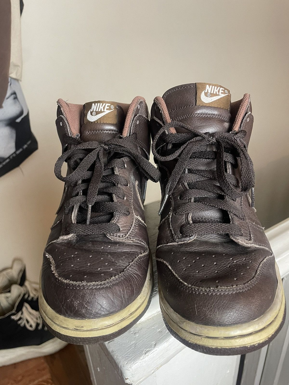 Nike Nike Dunk Hi Premium Brown Leather Sneakers Size US 8 / EU 41 - 3 Thumbnail