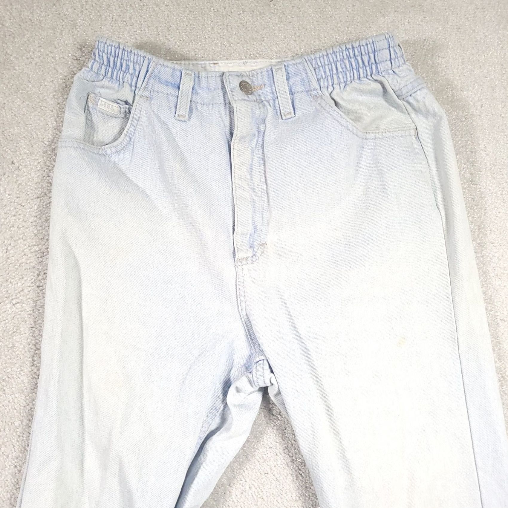 Lee VINTAGE Lee Jeans Womens 27 Blue Vtg Mom Elastic Waist High Rise Women 27x25 Crop Cowgirl Size 27" / US 4 / IT 40 - 3 Thumbnail