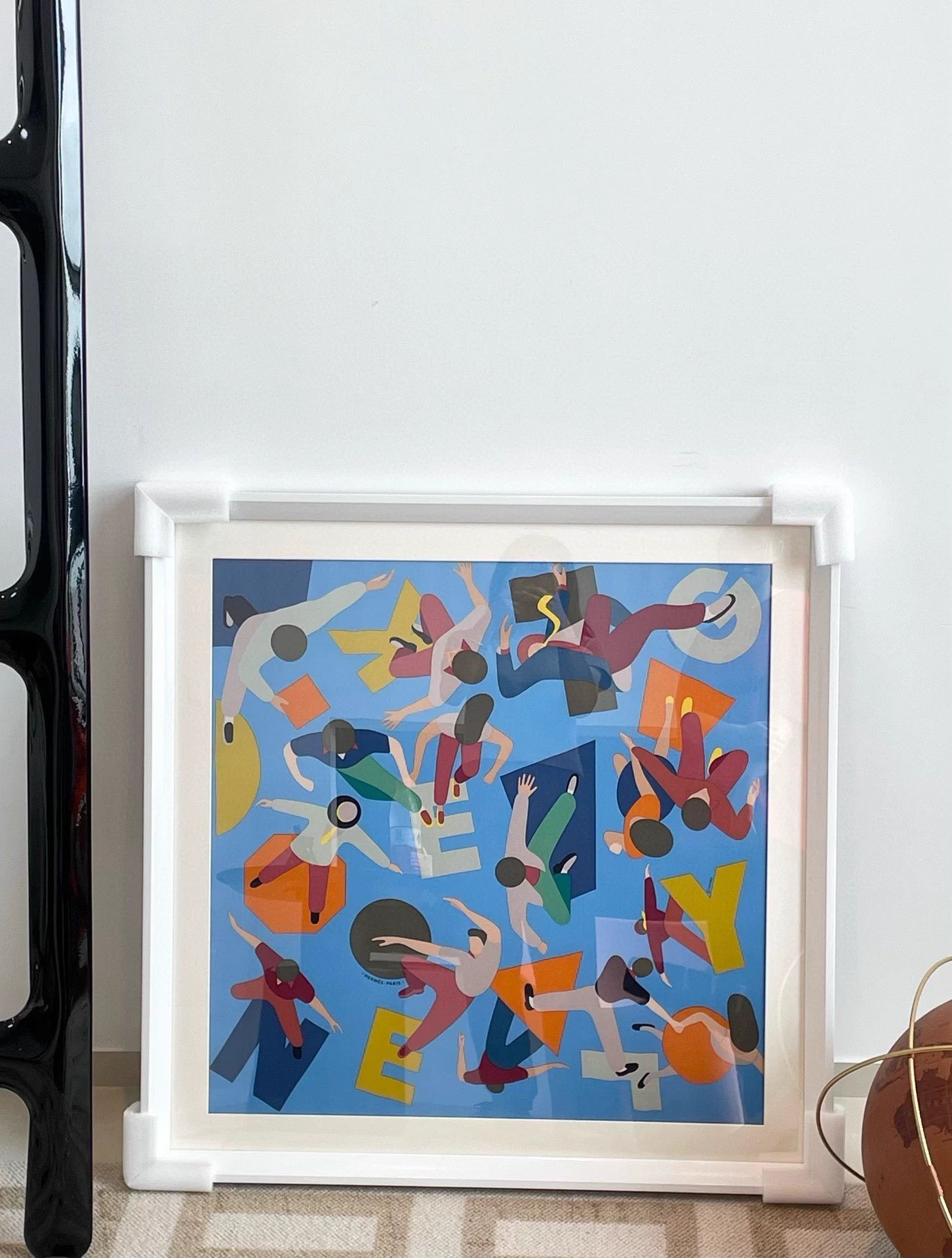 Hermes Hermes 70x70 Hommage a Gene Kelly Blue Scarf Framed Size ONE SIZE - 2 Thumbnail