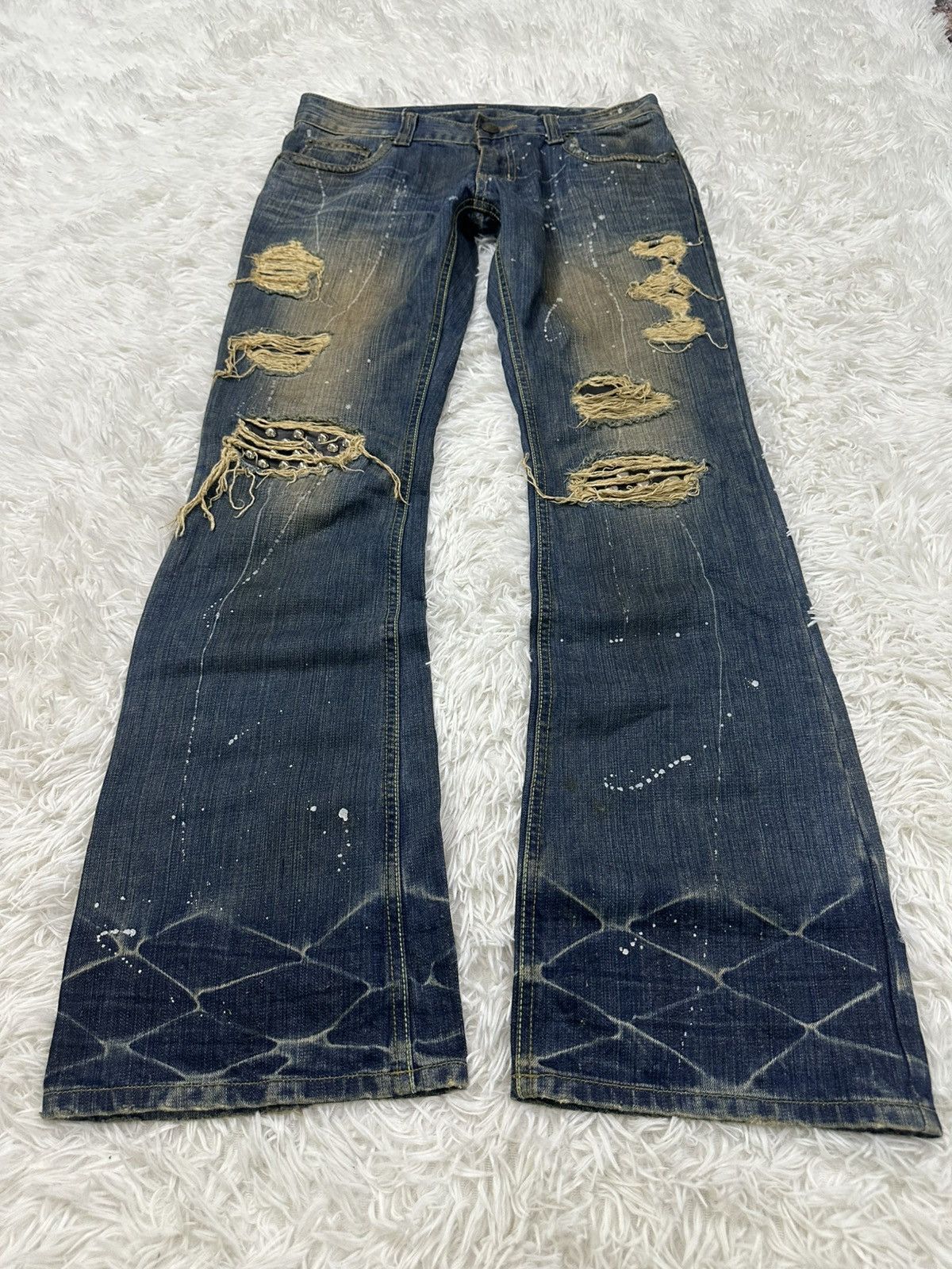 If Six Was Nine rare ifsixwasnine GENNARO mudwash studded flare jeans Size US 32 / EU 48 - 5 Thumbnail