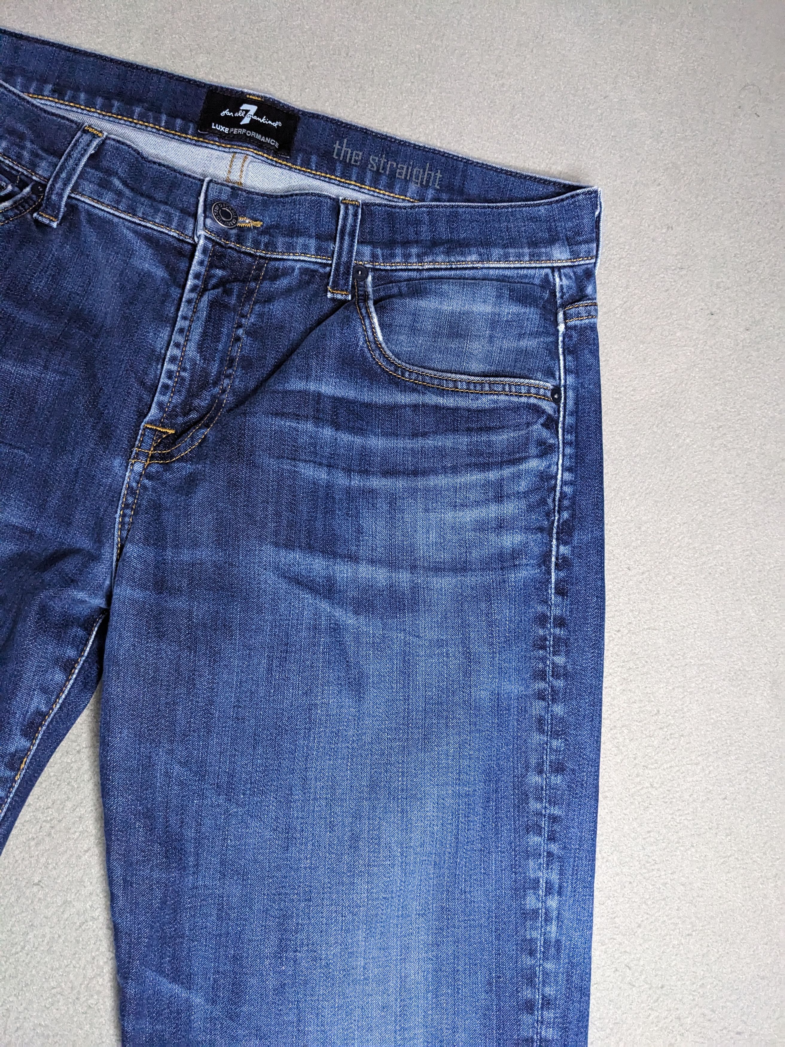 7 For All Mankind 7 For All Mankind Straight Luxe Performance Jeans 35x33 Size US 35 - 4 Thumbnail