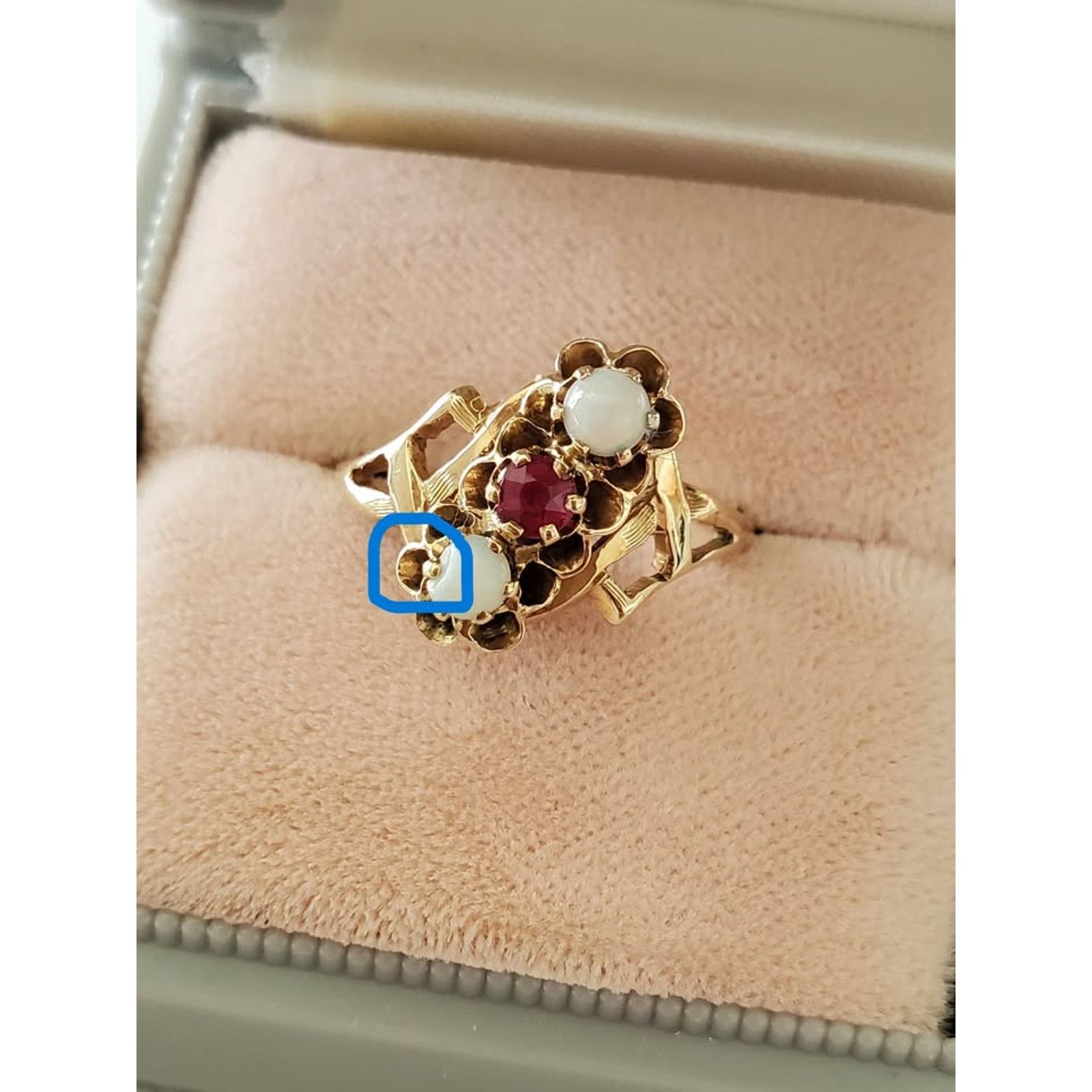 Other Antique 10K Ruby and Opal Bypass Ring Size ONE SIZE - 9 Thumbnail
