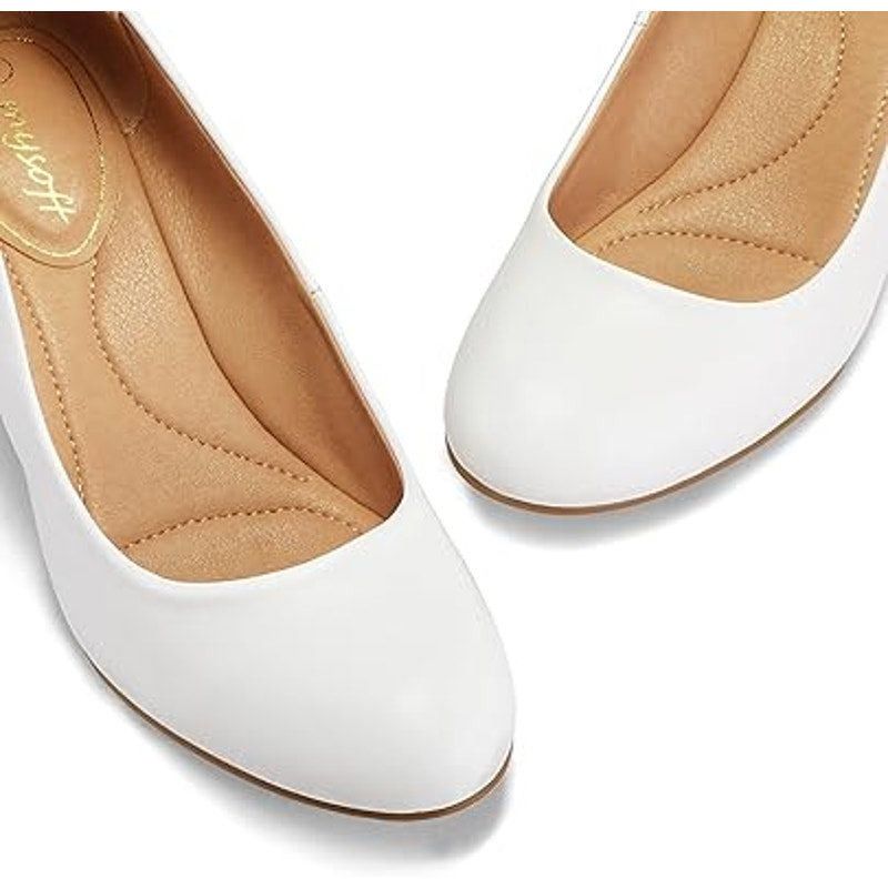 Other Mysoft Womens Size 8 White Rounded Toe Block Heel Pumps Size US 8 / IT 38 - 5 Thumbnail