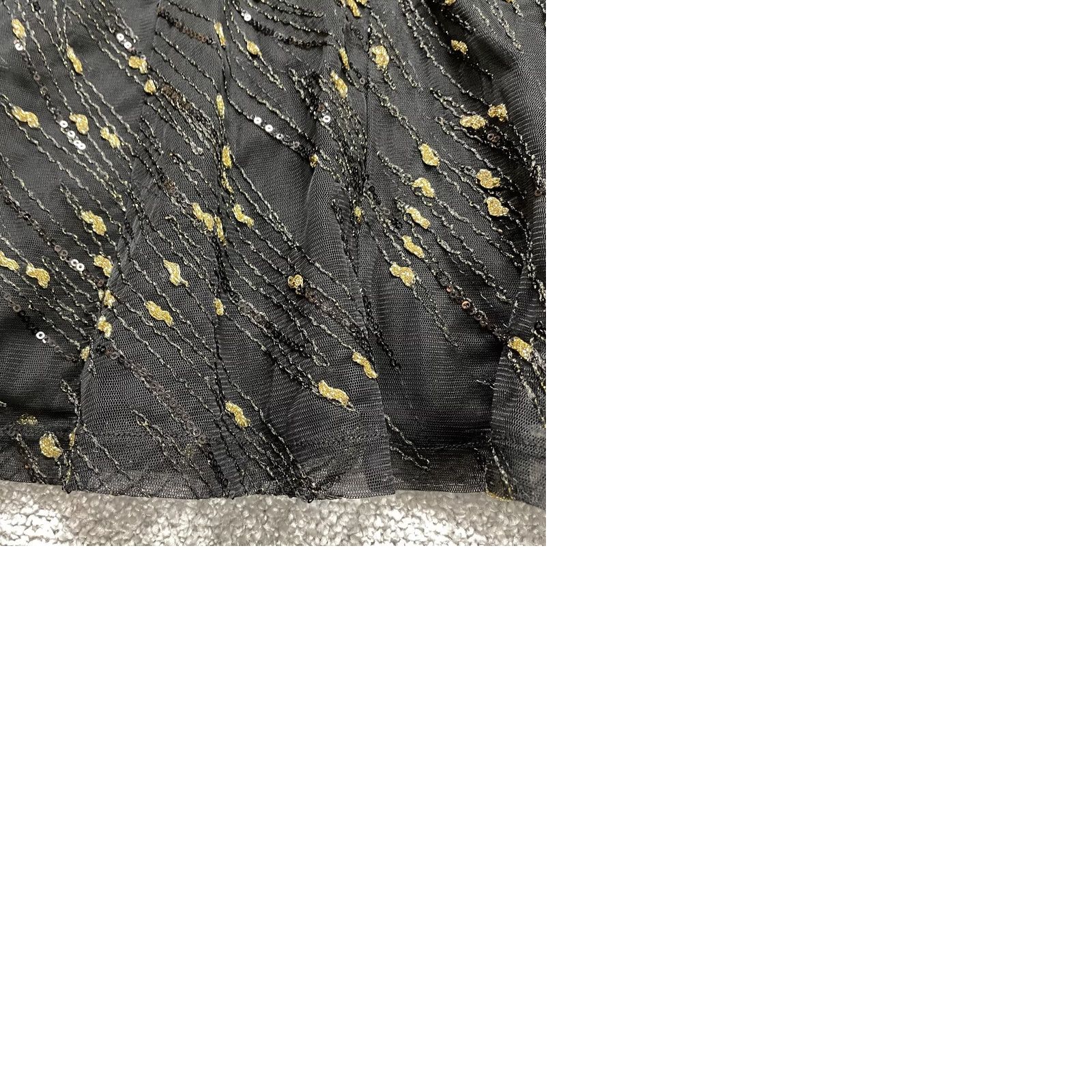 BCBGeneration BCBGMAXAZRIA A-Line Dress Womens 4 Black with Gold Flecks Sequins Midi Zip Up VINTAGE No Size S / US 4 / IT 40 - 9 Thumbnail