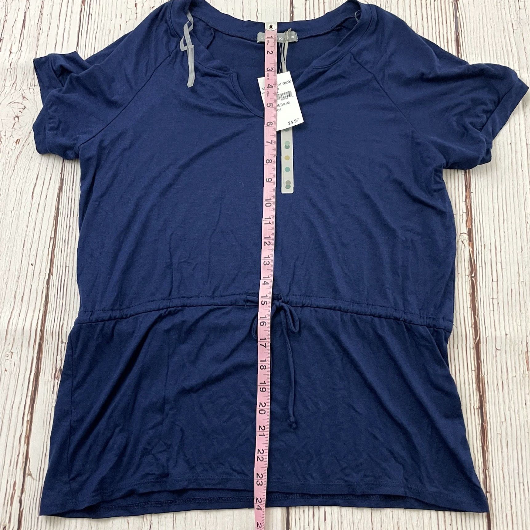 Vintage Olivia Moon Short Sleeve Tie Front Blue Blouse Women's M Shirt Mature? Size M / US 6-8 / IT 42-44 - 5 Thumbnail