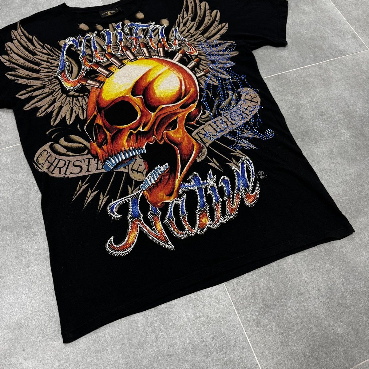 Christian Audigier Christian Audigier Los Angeles Skulls Crown Tattoo T-Shirt Size US L / EU 52-54 / 3 - 5 Thumbnail