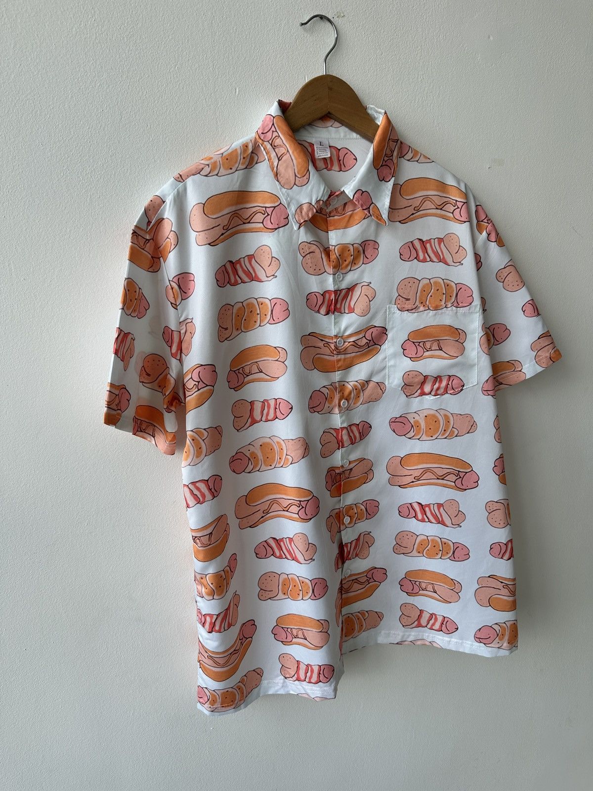 Japanese Brand Happy Dick Sweet Bacon Wrapped Hawaiian Funny Shirt Size US L / EU 52-54 / 3 - 3 Thumbnail