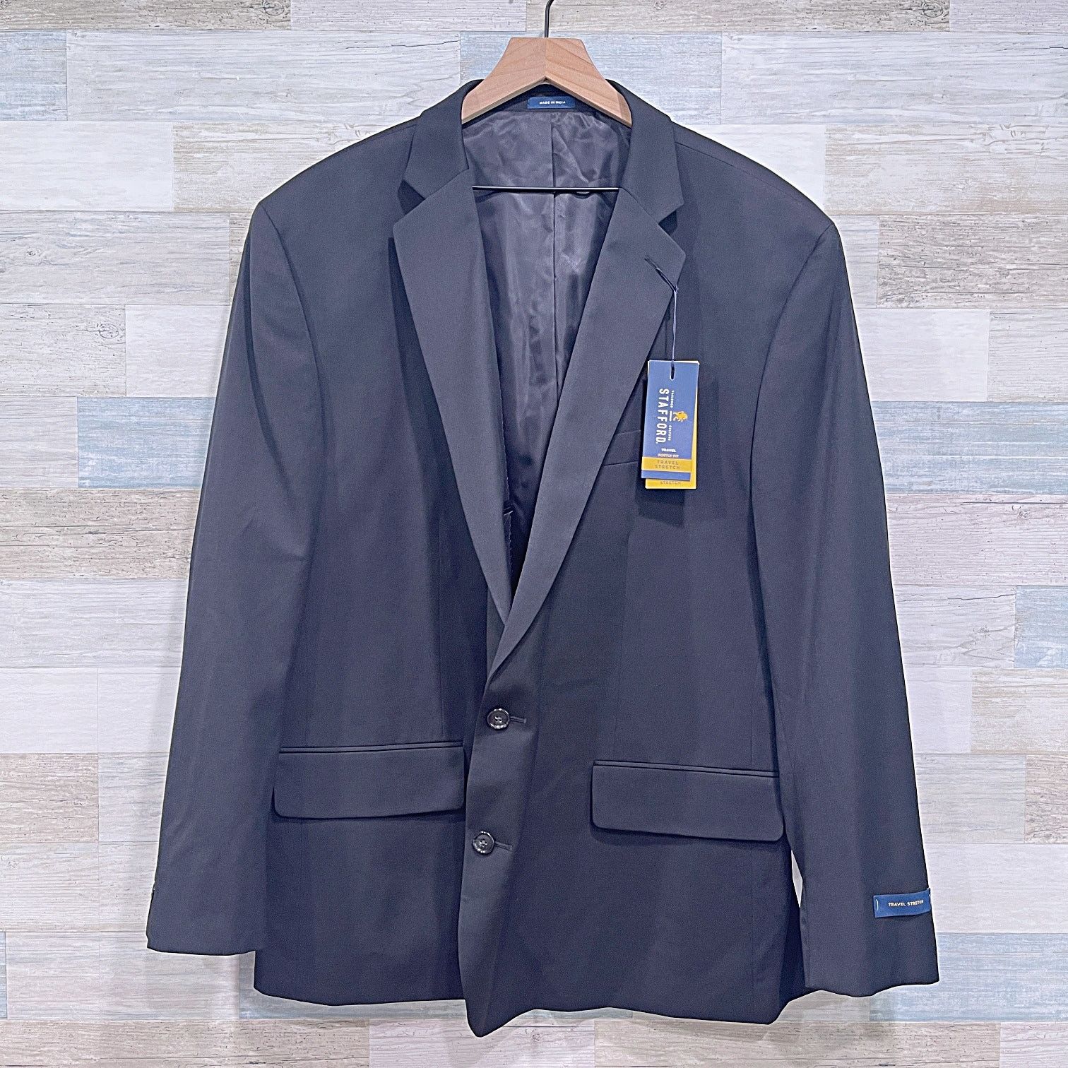 Stafford Stafford Stretch Travel Suit Separate Jacket Black 52 Portly Grailed