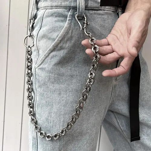 Jewelry Chunky Silver Chain Link Wallet Size ONE SIZE - 7 Thumbnail