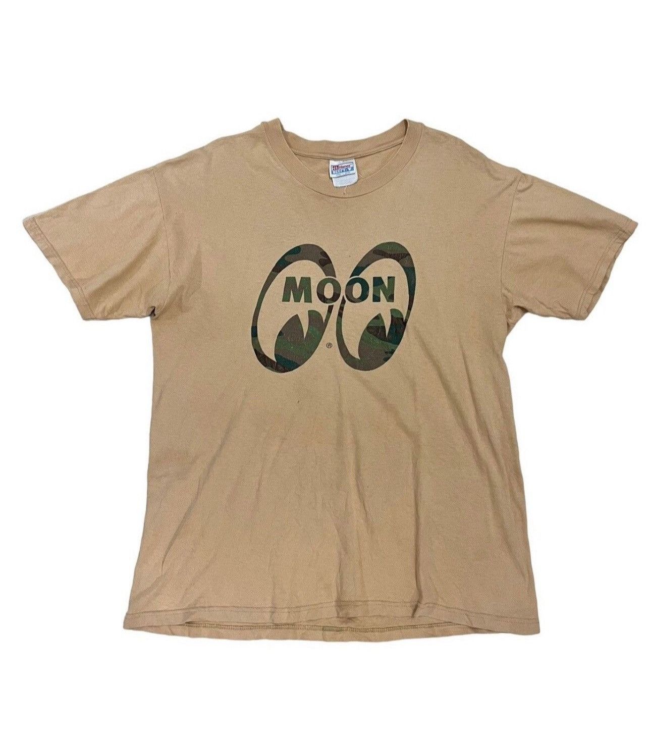 Vintage 90s Moon Eyes Camo Tshirt Disstressed Tee