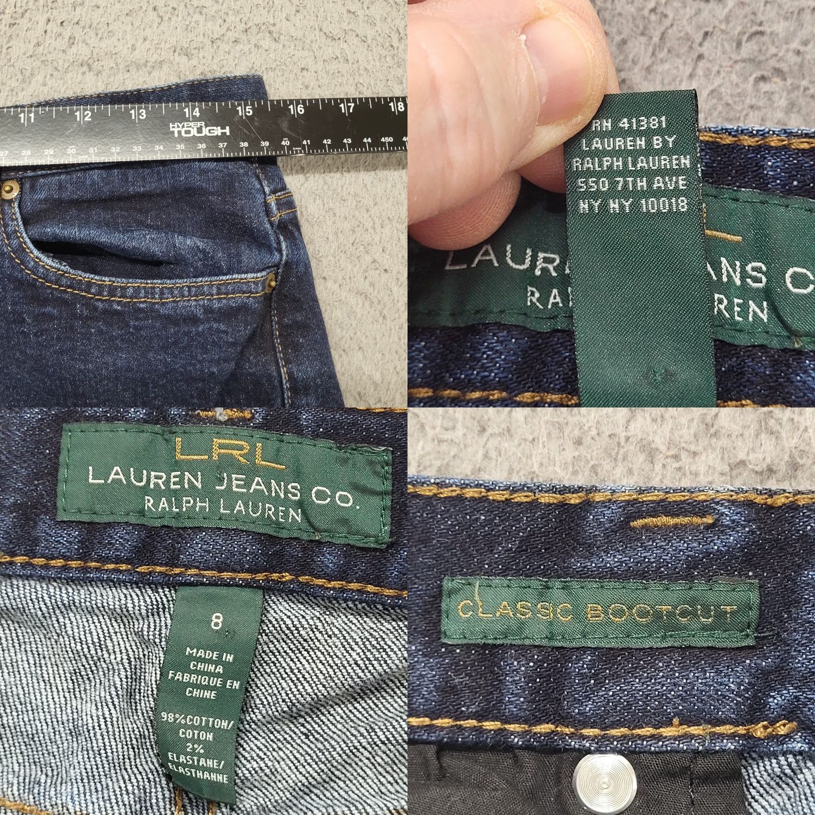 Denime VINTAGE? No — (Not Vintage) LRL Lauren Jeans Co. Jeans Women's 8 Blue Denim Classic Bootcut Flare Size 30" / US 8 / IT 44 - 9 Thumbnail