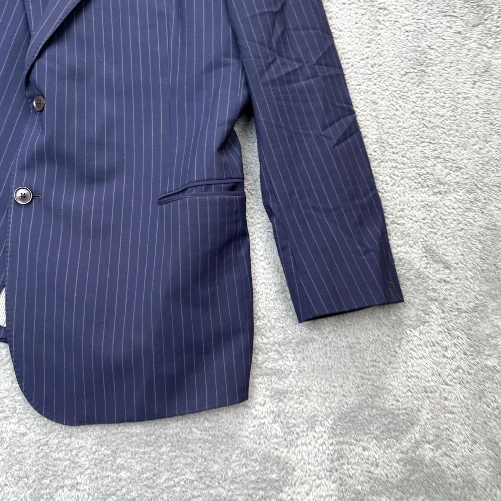 Brooks Brothers Brooks Brothers Mens Blazer Coat Jacket 46R Blue Striped Fitzgerald Explorer 346 Size 46R - 2 Thumbnail