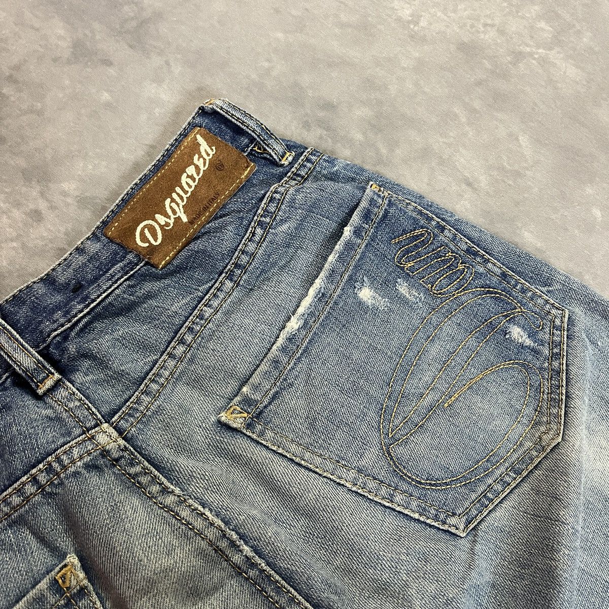 Number (N)ine Dsquared2 Distressed Light Wash Wide Leg Denim Kapital y2k Size US 27 - 10 Thumbnail