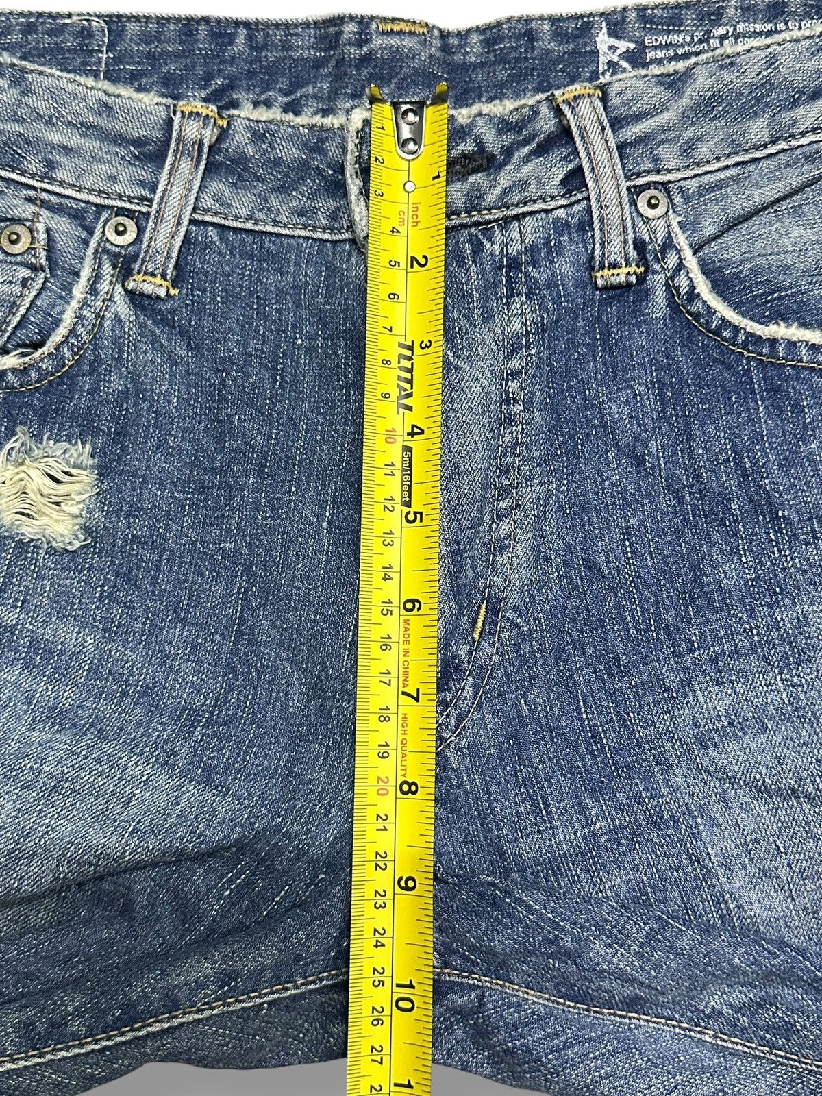 Edwin Edwin 502R Vintage 90's Distressed Baggy Loose & Faded Wash Size US 33 - 14 Thumbnail