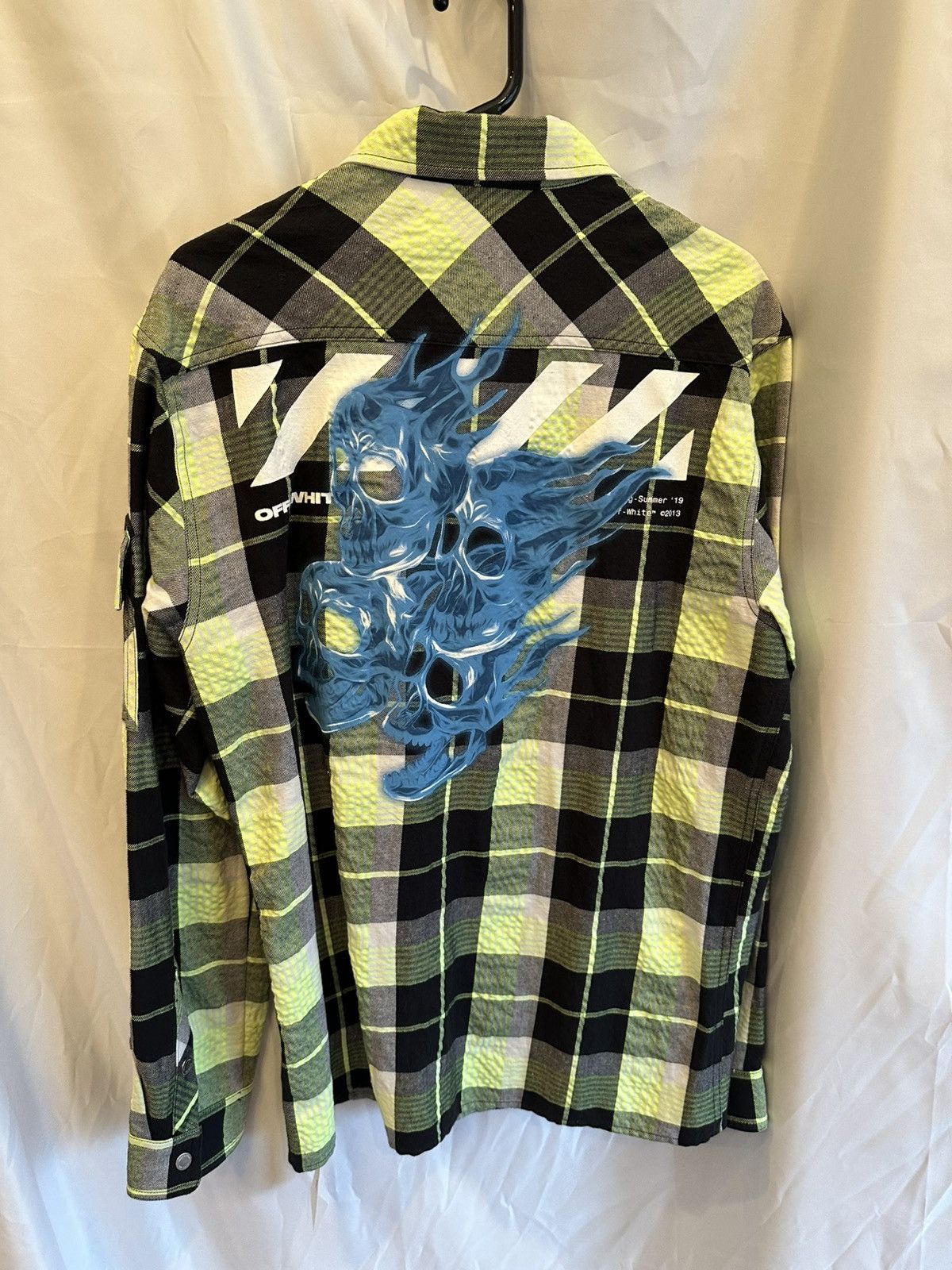Off-White Off-White Yellow Plaid Zip Up Shirt Size US XL / EU 56 / 4 - 4 Thumbnail