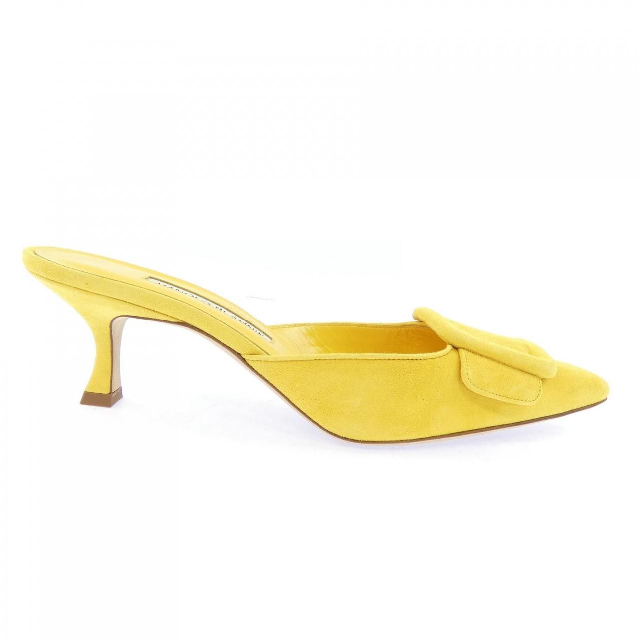 Manolo Blahnik Manolo Blahnik Suede Sandals Leather Shoes Duty Free For Usa in Yellow, Women's