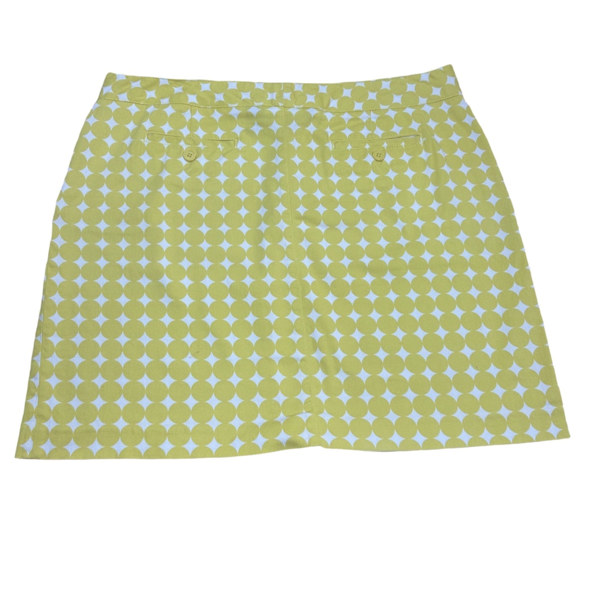 Other Larry Levine White & Yellow Geometric Print Mini Skirt Size Size 36" / US 14 / IT 50 - 2 Thumbnail