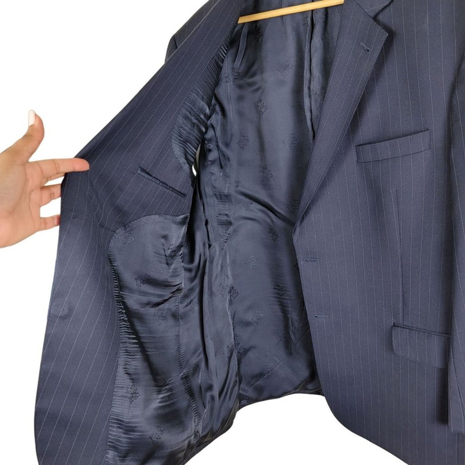 Jos. A. Bank Jos. A Bank Mens Gordon Pinstripes Wool Suit Blazer size 46R Size 46R - 4 Thumbnail