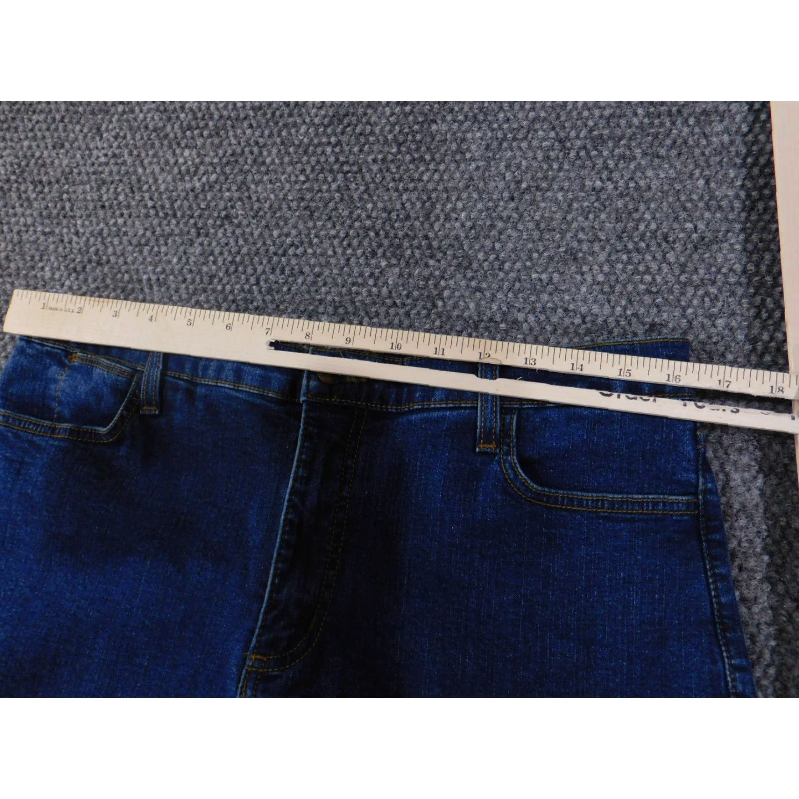 NYDJ VINTAGE? No. NYDJ Jeans Womens 14 Blue Denim Straight Leg Stretch 431D Dark Size 36" / US 14 / IT 50 - 4 Thumbnail