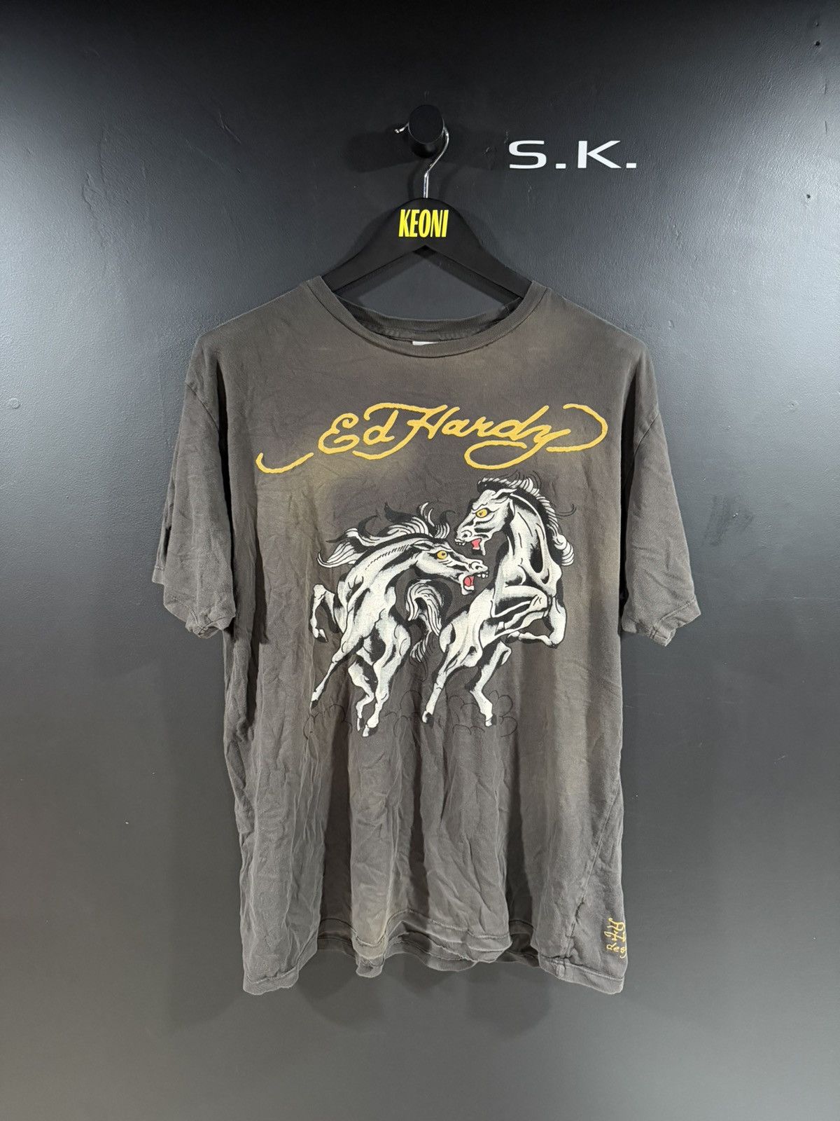2000s Y2K Vintage Ed Hardy Horses Soft Grunge Tee XL