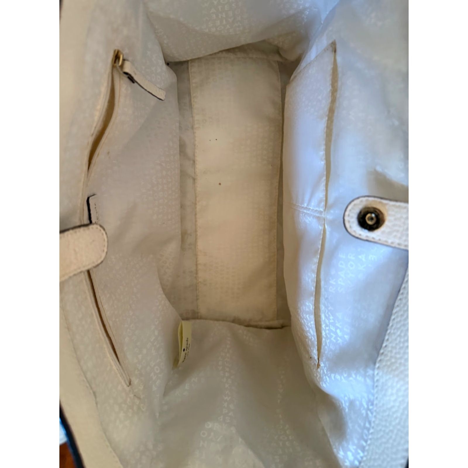 Vintage kate spade new york Pebbled Leather Shoulder Tote Bag White Size ONE SIZE - 7 Thumbnail