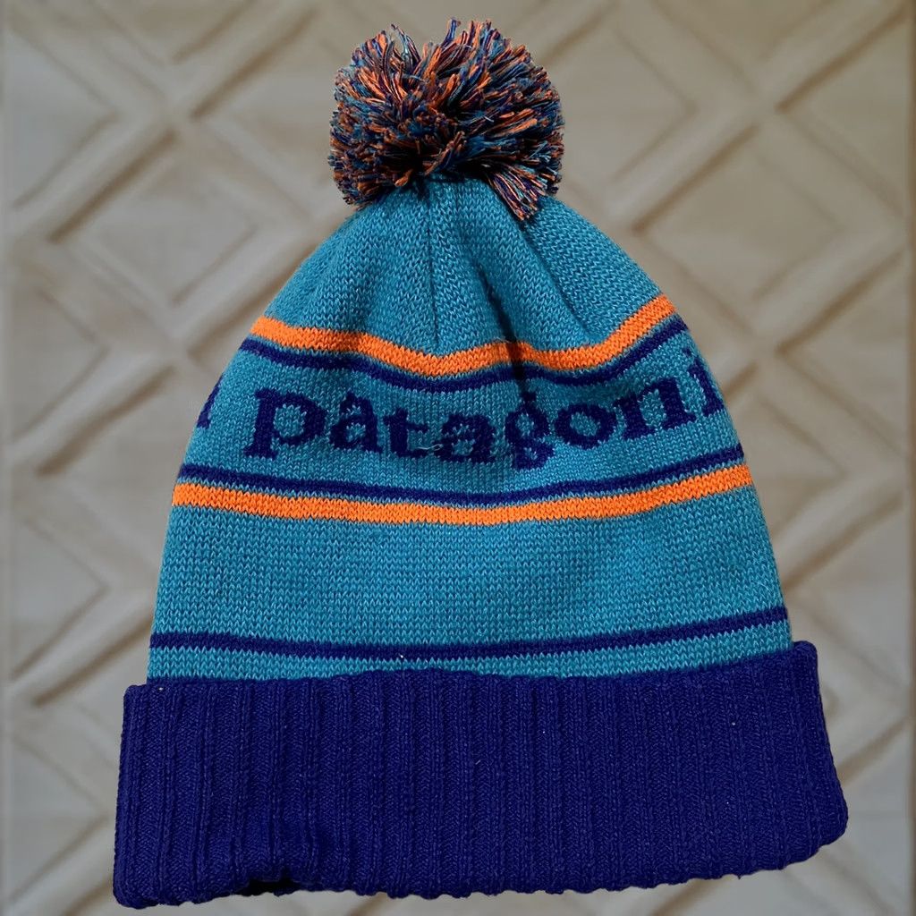 Patagonia VINTAGE Patagonia Powder Town Beanie Park Stripe Heavy Duty Winter Ski Hat Pom Men Women Size ONE SIZE - 1 Thumbnail