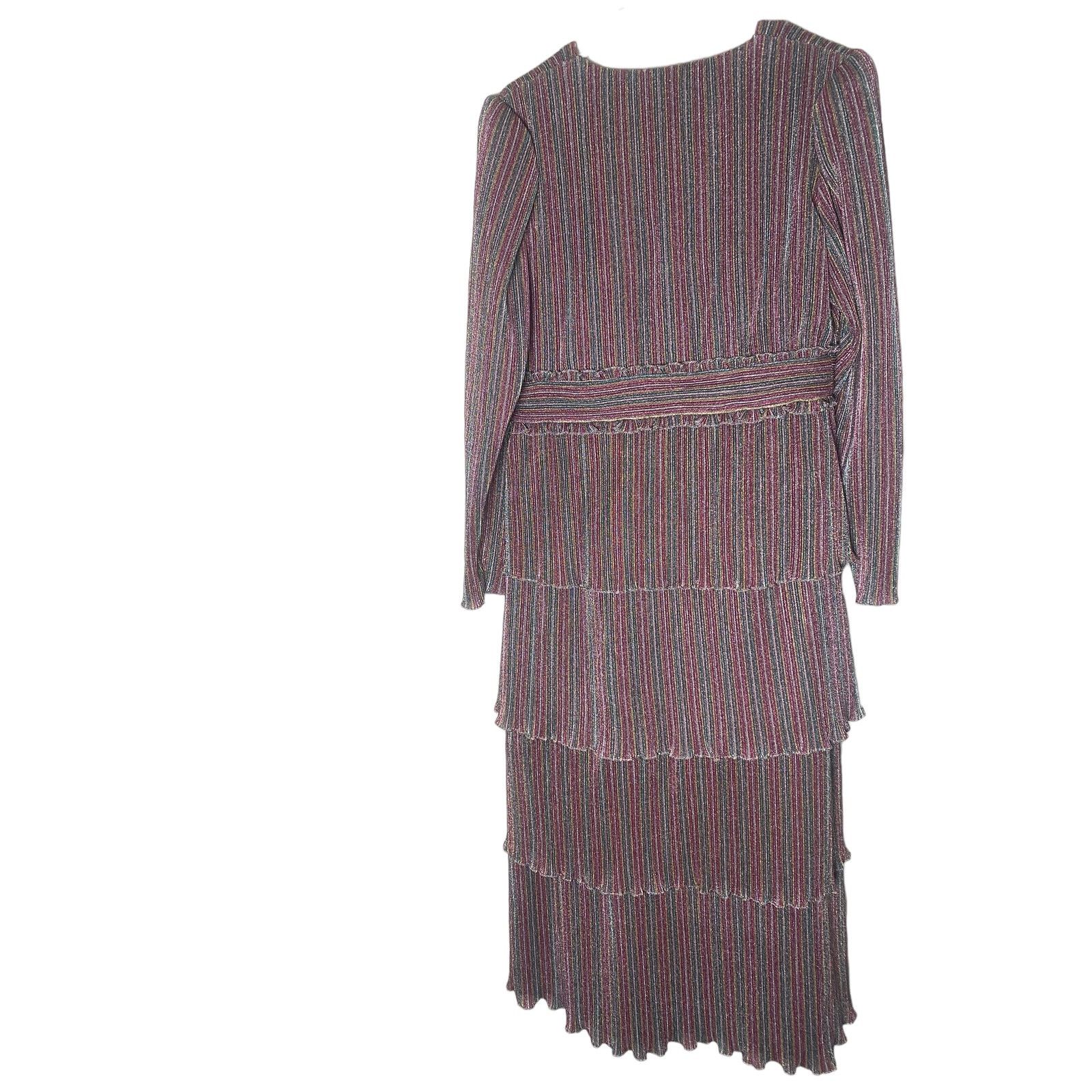 Saylor SAYLOR Allison Long Sleeve Tiered Midi Dress In Multi L Size L / US 10 / IT 46 - 3 Thumbnail