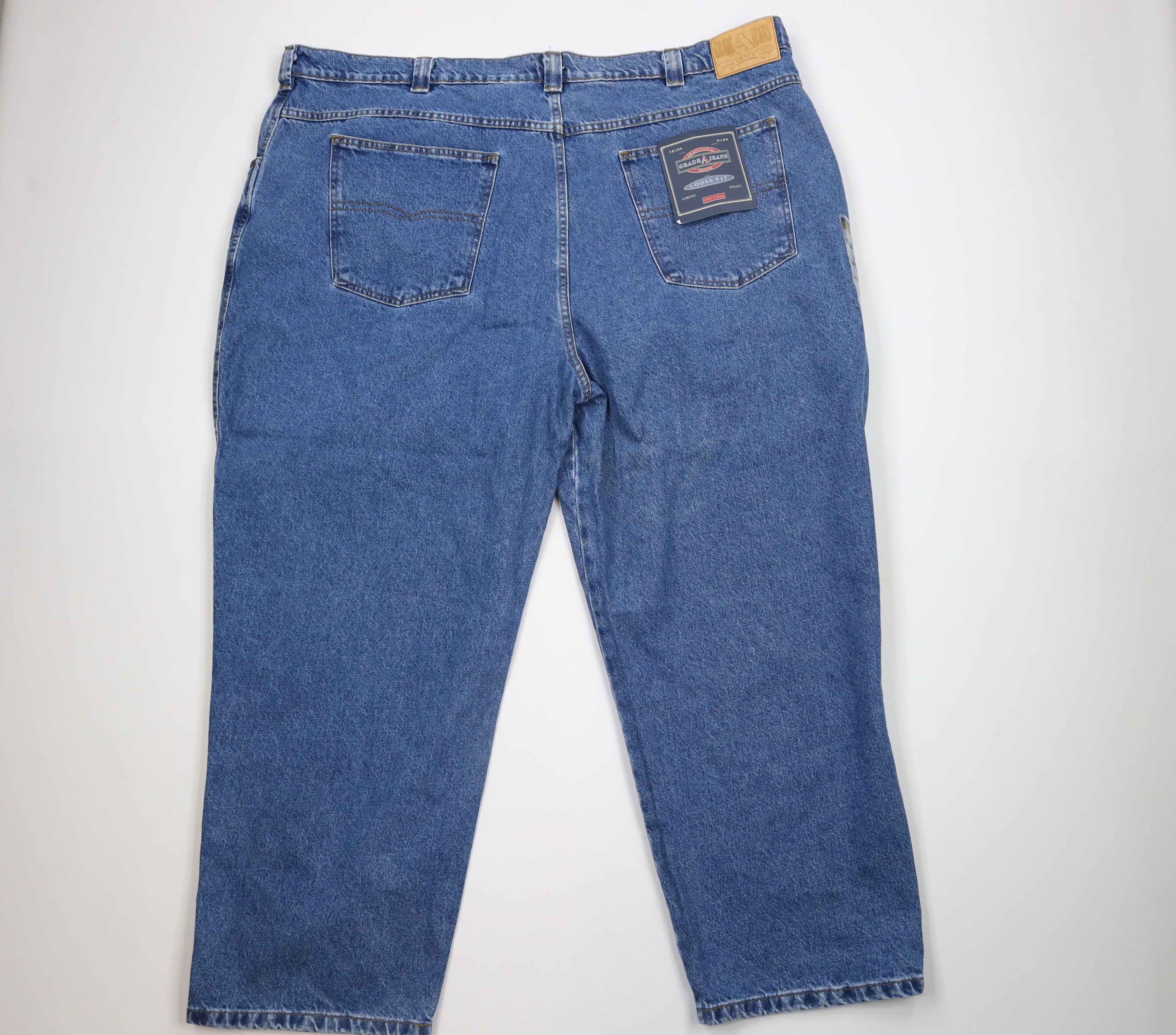 Vintage Deadstock Vintage 90s Streetwear Wide Leg Denim Jeans Blue Size US 44 / EU 60 - 7 Thumbnail